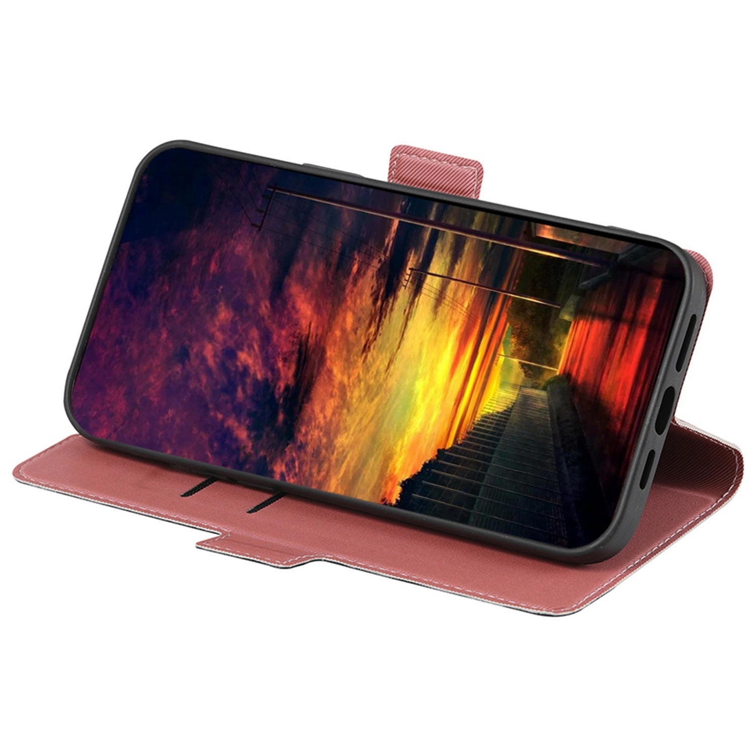 For Samsung Galaxy A15 5G / 4G PU Leather Flip Cover Stand Shockproof Phone Case - Pink