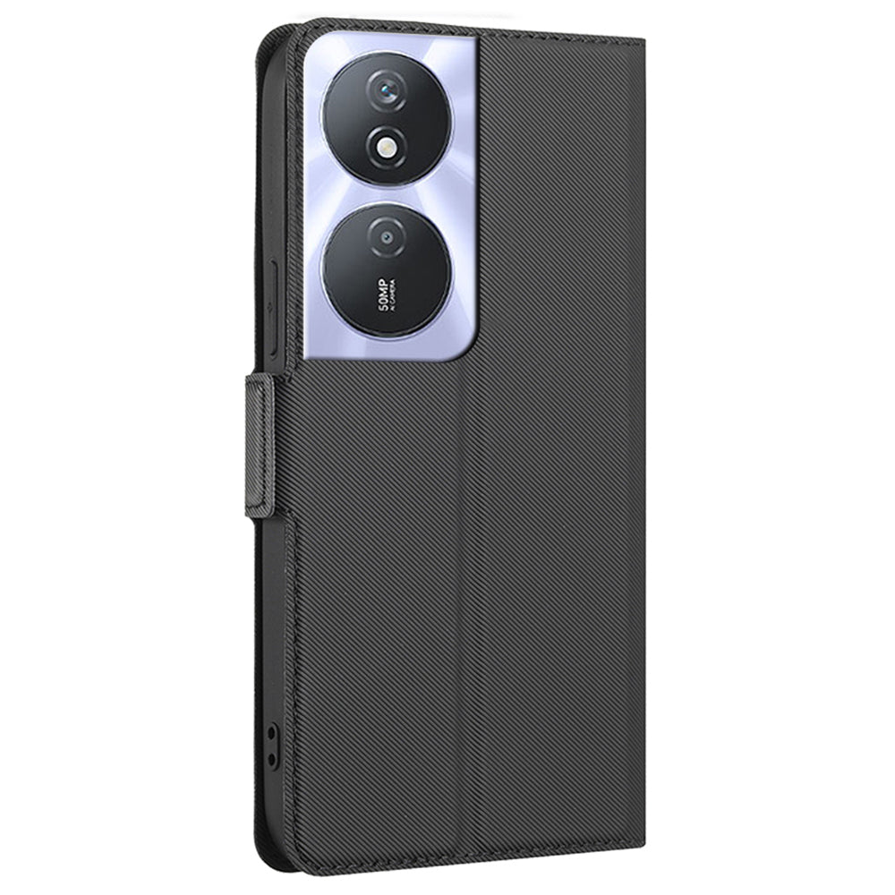 For Honor Play 50 Plus 5G / 8T 5G / X7b 4G / 90 Smart Case Anti-Scratch PU Leather Stand Cell Phone Cover - Black