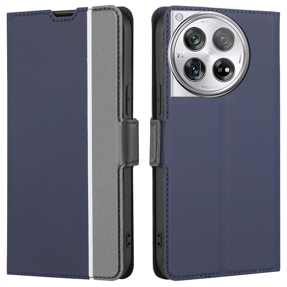 For OnePlus 12 5G Shockproof Phone Case PU Leather Flip Shell Stand Phone Cover - Black