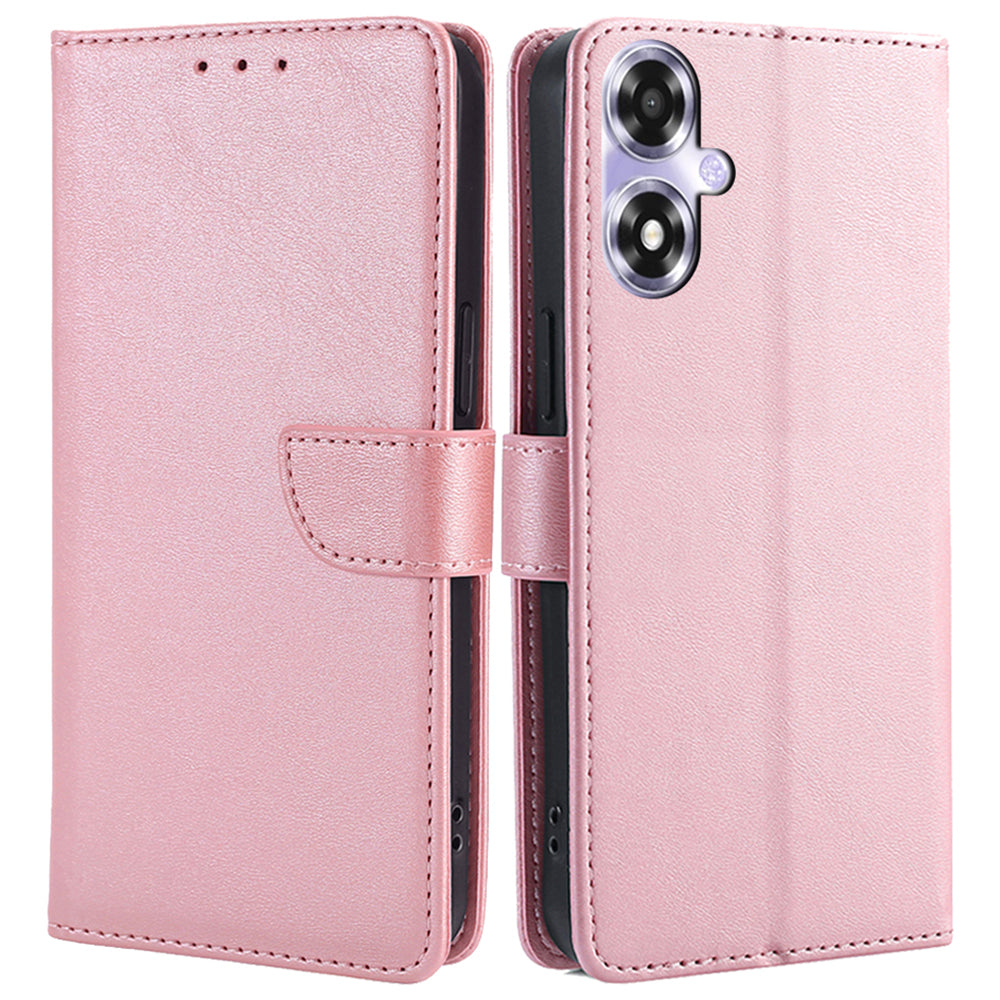 For Oppo A2x 5G / A2m 5G Leather Case Calf Texture Phone Wallet Cover - Black
