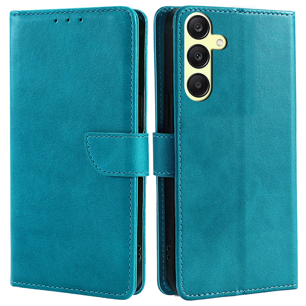 Leather Case for Samsung Galaxy A25 5G (Global) (161.0 x 76.5 x 8.3mm) Wallet Stand Cover - Baby Blue