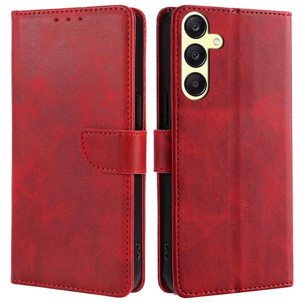 Leather Case for Samsung Galaxy A25 5G (Global) (161.0 x 76.5 x 8.3mm) Wallet Stand Cover - Baby Blue