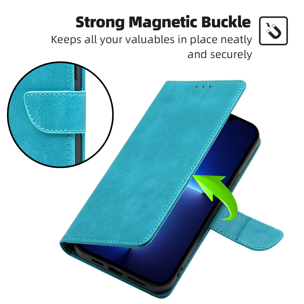 For Honor Play 50 Plus 5G / Play 8T 5G / X7b 4G / 90 Smart Wallet Case Leather Cover Calf Texture - Baby Blue