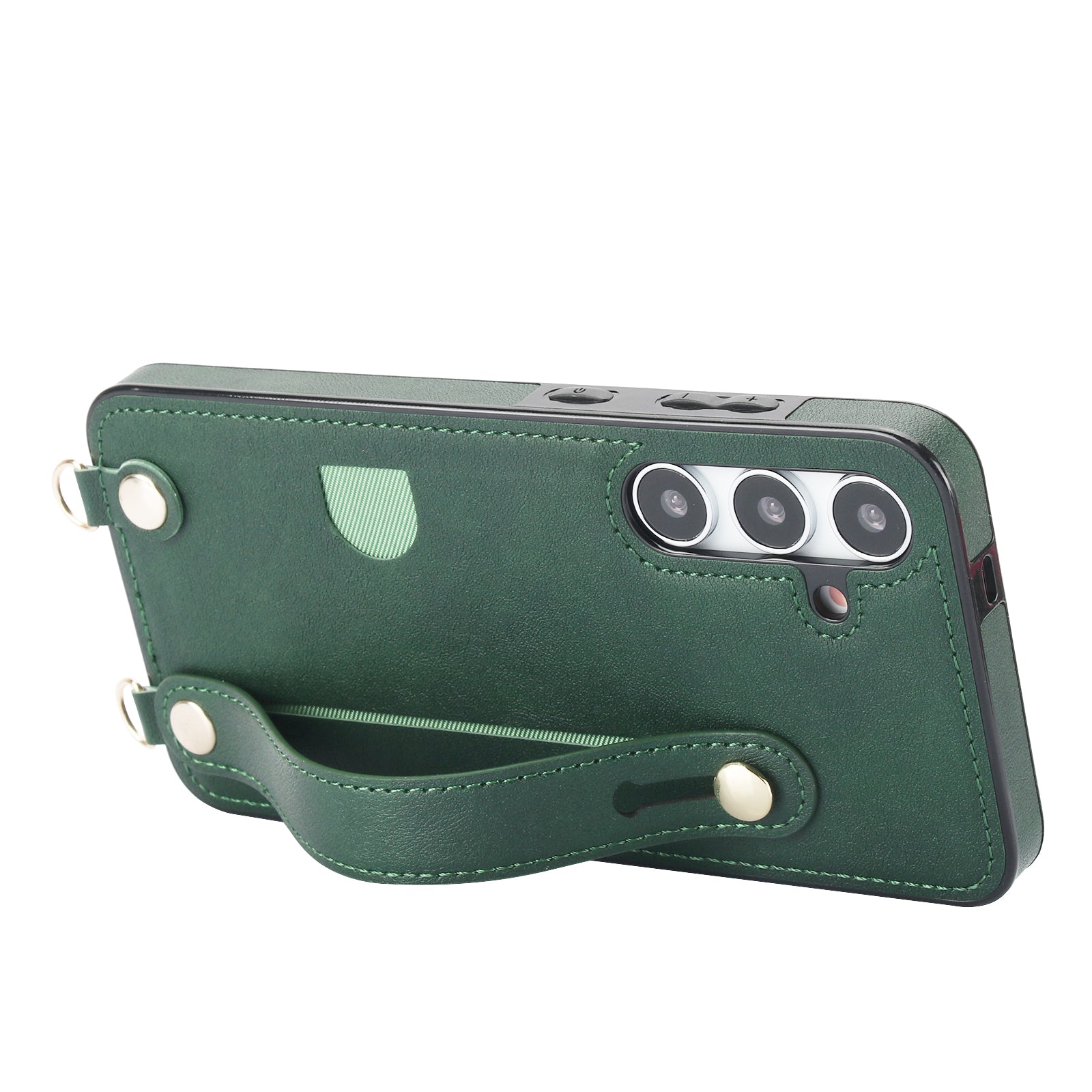 For Samsung Galaxy S24 Case Card Slot PU Leather+TPU Scratch-resistant Phone Shell - Green