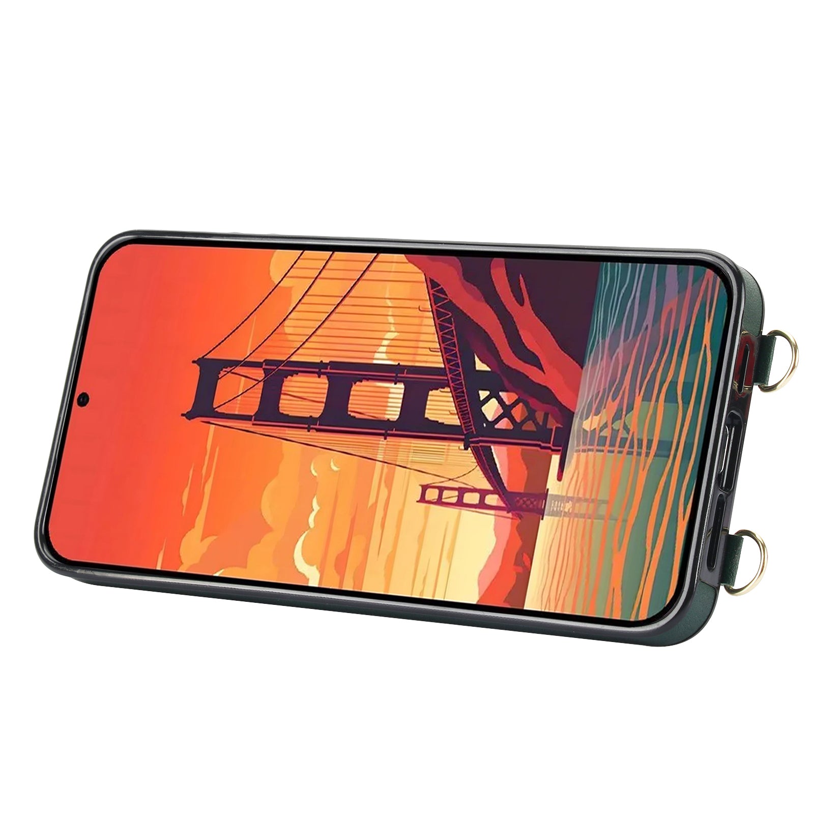 For Samsung Galaxy S24 Case Card Slot PU Leather+TPU Scratch-resistant Phone Shell - Green