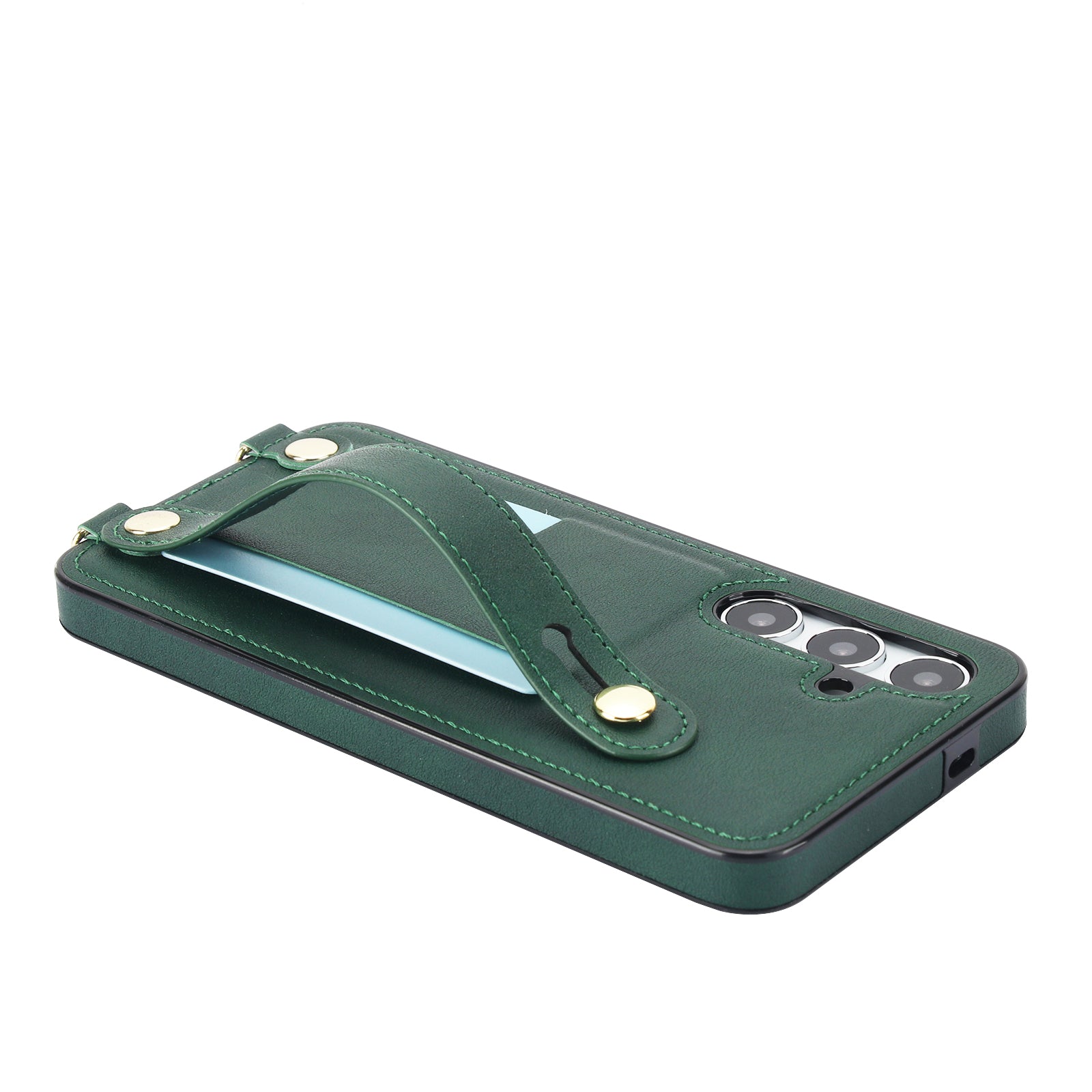 For Samsung Galaxy S24 Case Card Slot PU Leather+TPU Scratch-resistant Phone Shell - Green