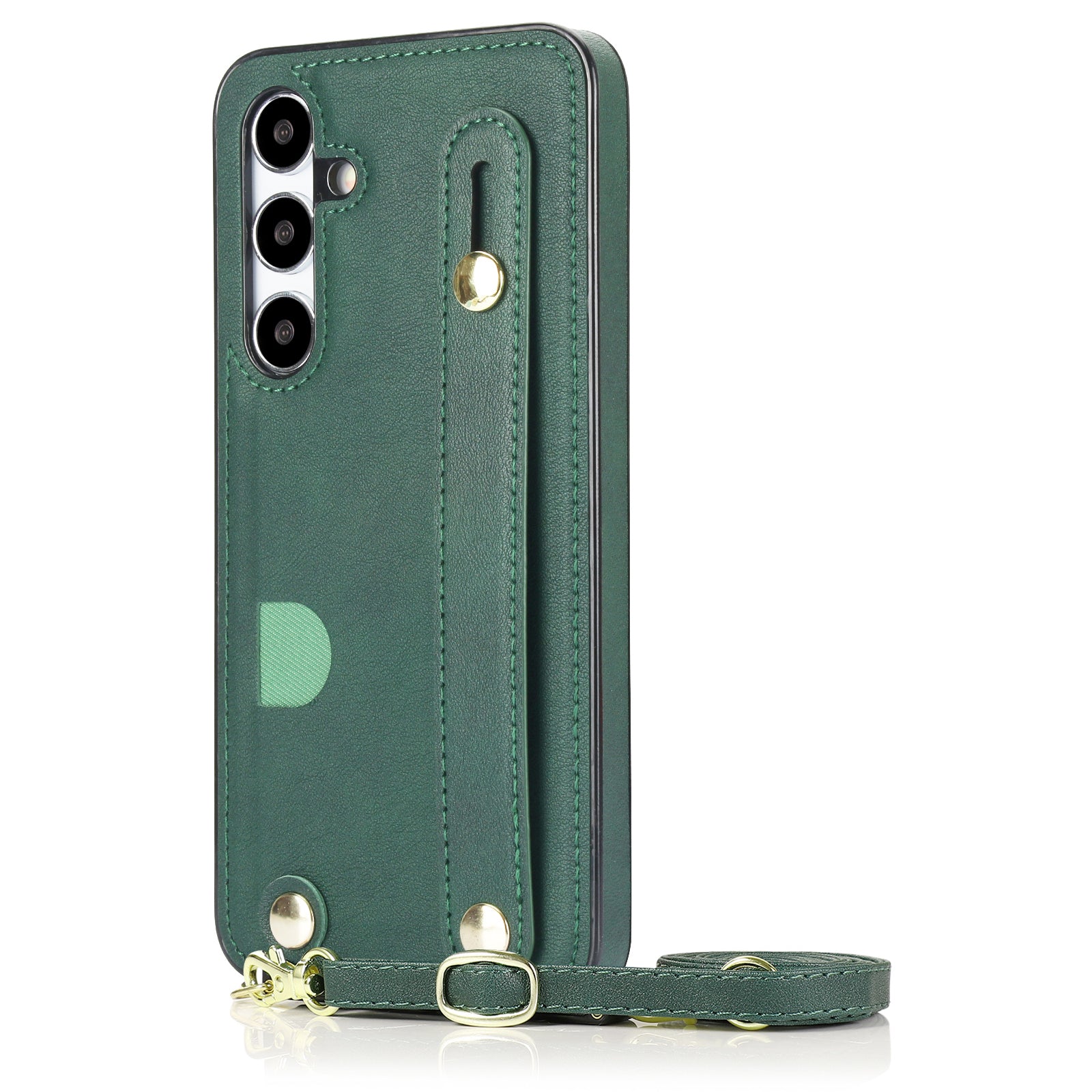 For Samsung Galaxy S24 Case Card Slot PU Leather+TPU Scratch-resistant Phone Shell - Green
