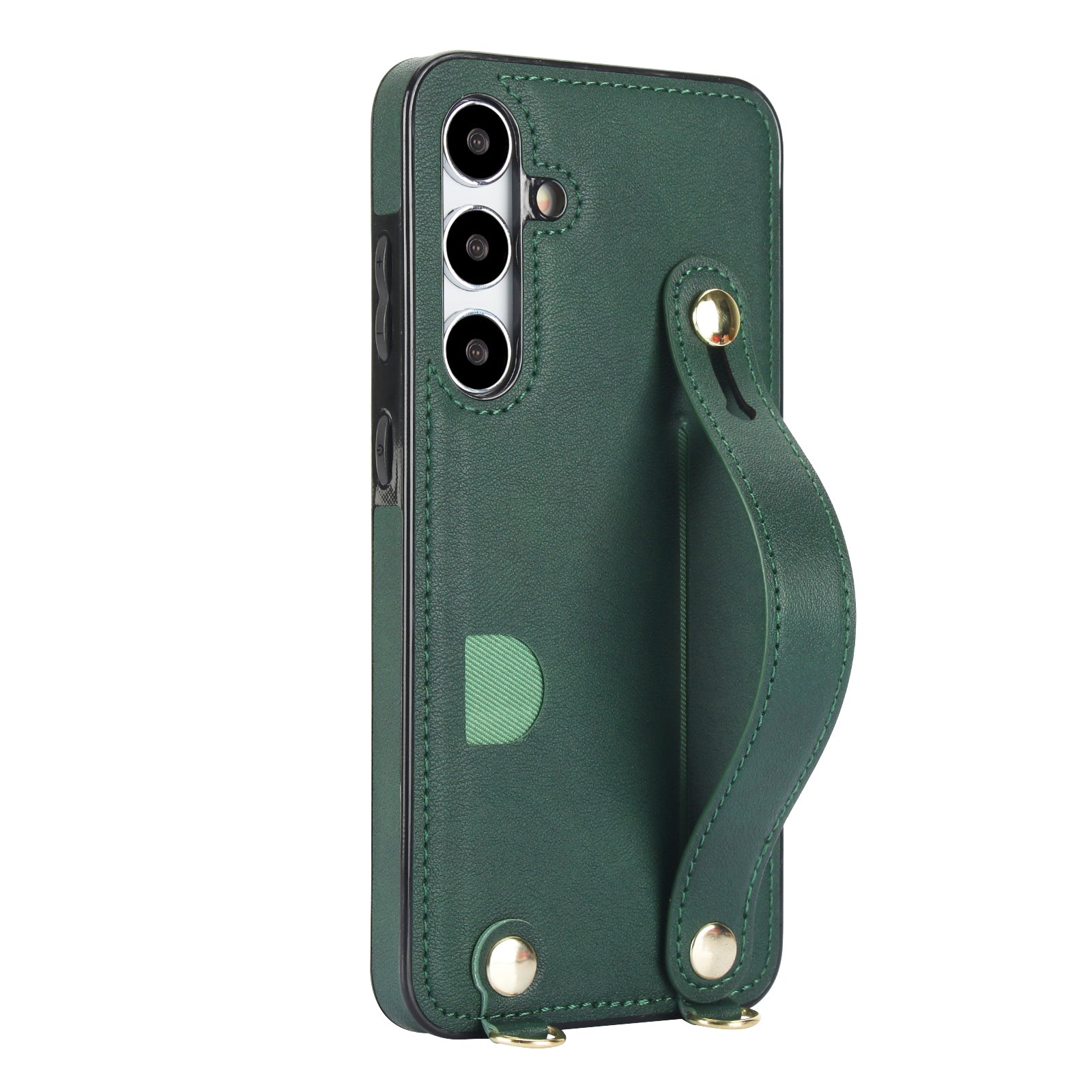 For Samsung Galaxy S24 Case Card Slot PU Leather+TPU Scratch-resistant Phone Shell - Green