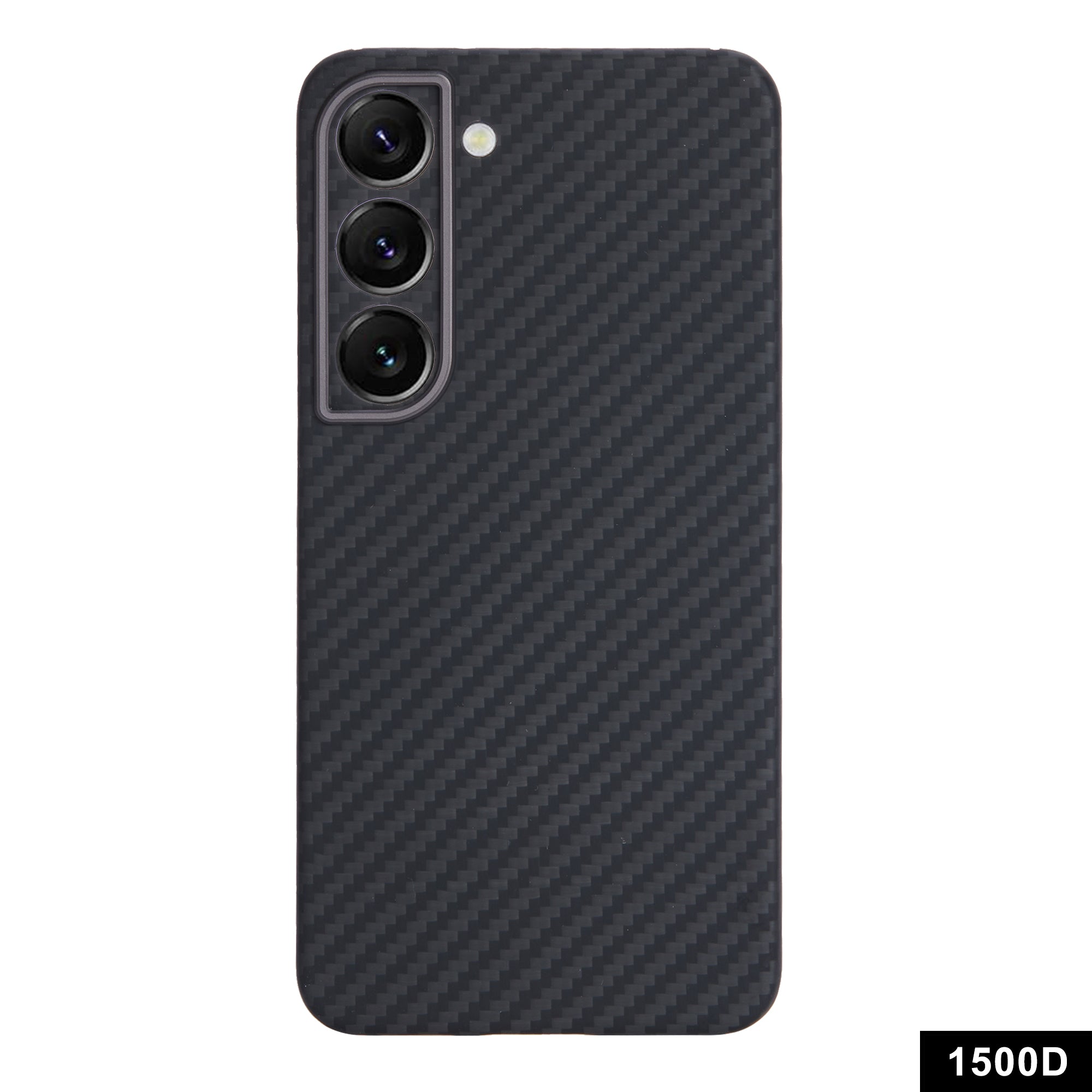 For Samsung Galaxy S23+ Case with Metal Lens Frame, 1500D Texture Aramid Fiber Black Phone Cover