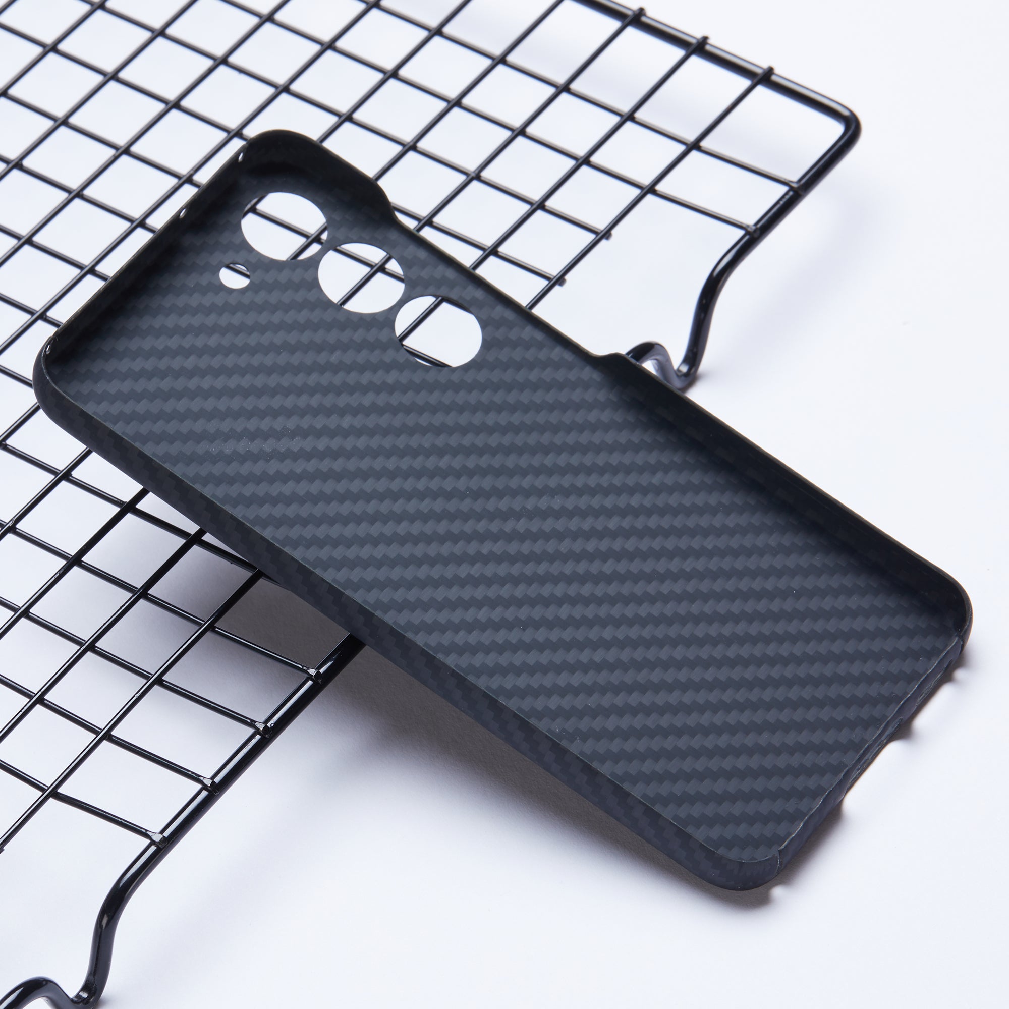 For Samsung Galaxy S23+ Case with Metal Lens Frame, 1500D Texture Aramid Fiber Black Phone Cover