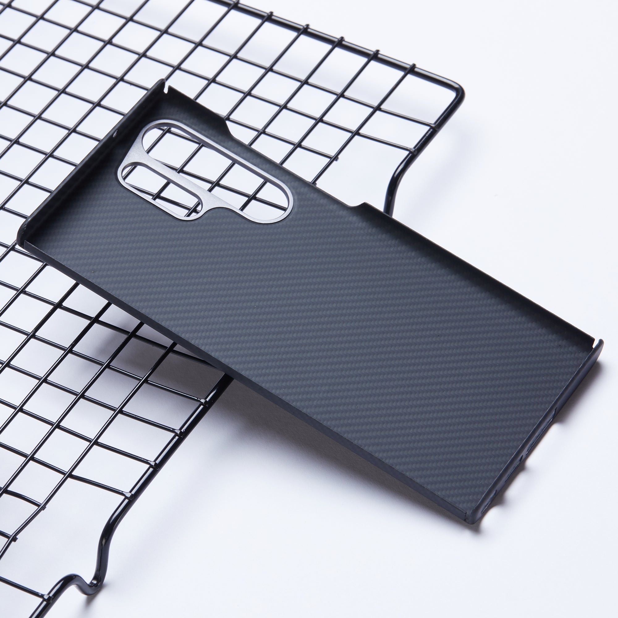 For Samsung Galaxy S24 Ultra Slim Case 600D Fine Texture Aramid Fiber Black Phone Cover with Metal Lens Frame