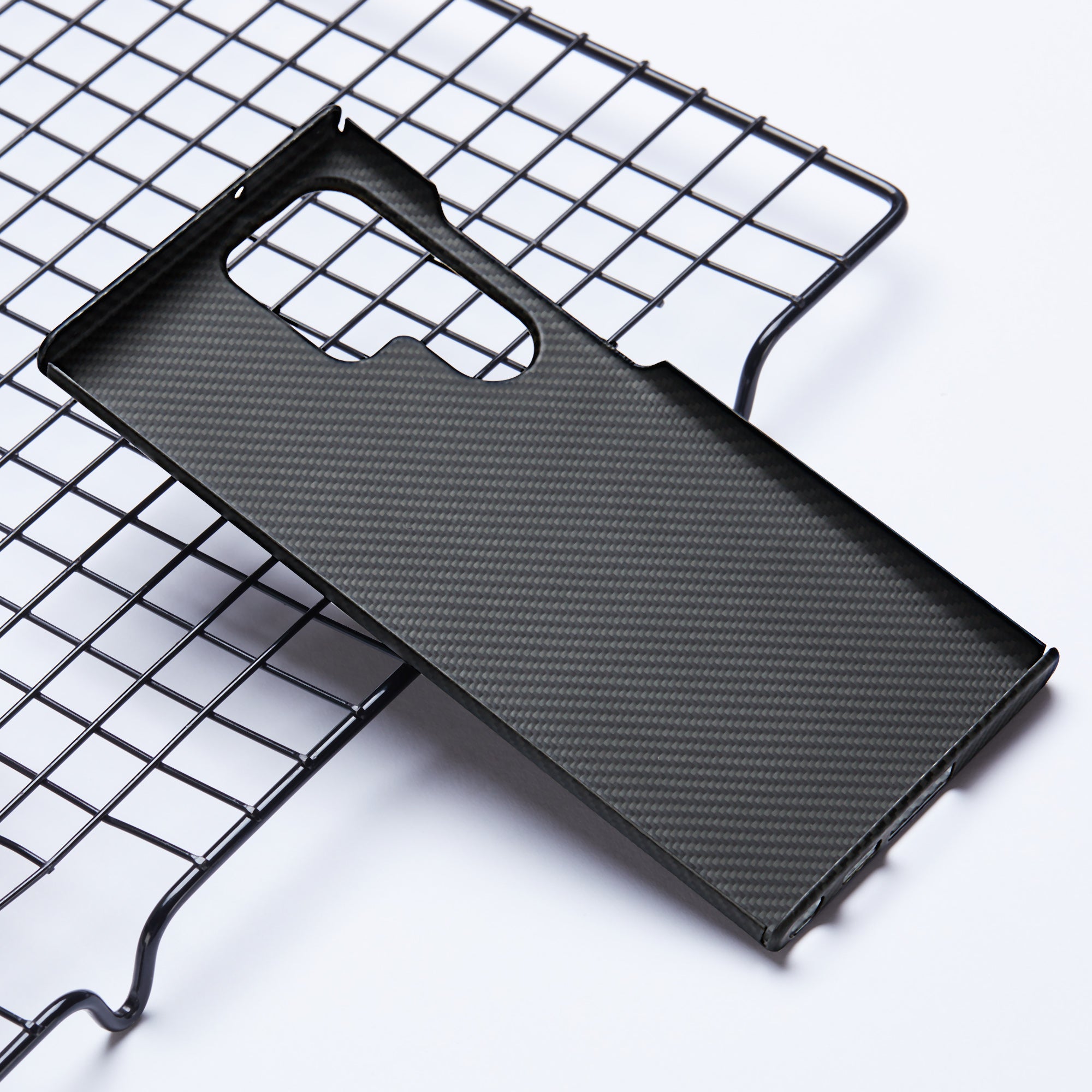 For Samsung Galaxy S22 Ultra 5G Slim Case 600D Fine Texture Aramid Fiber Black Phone Cover