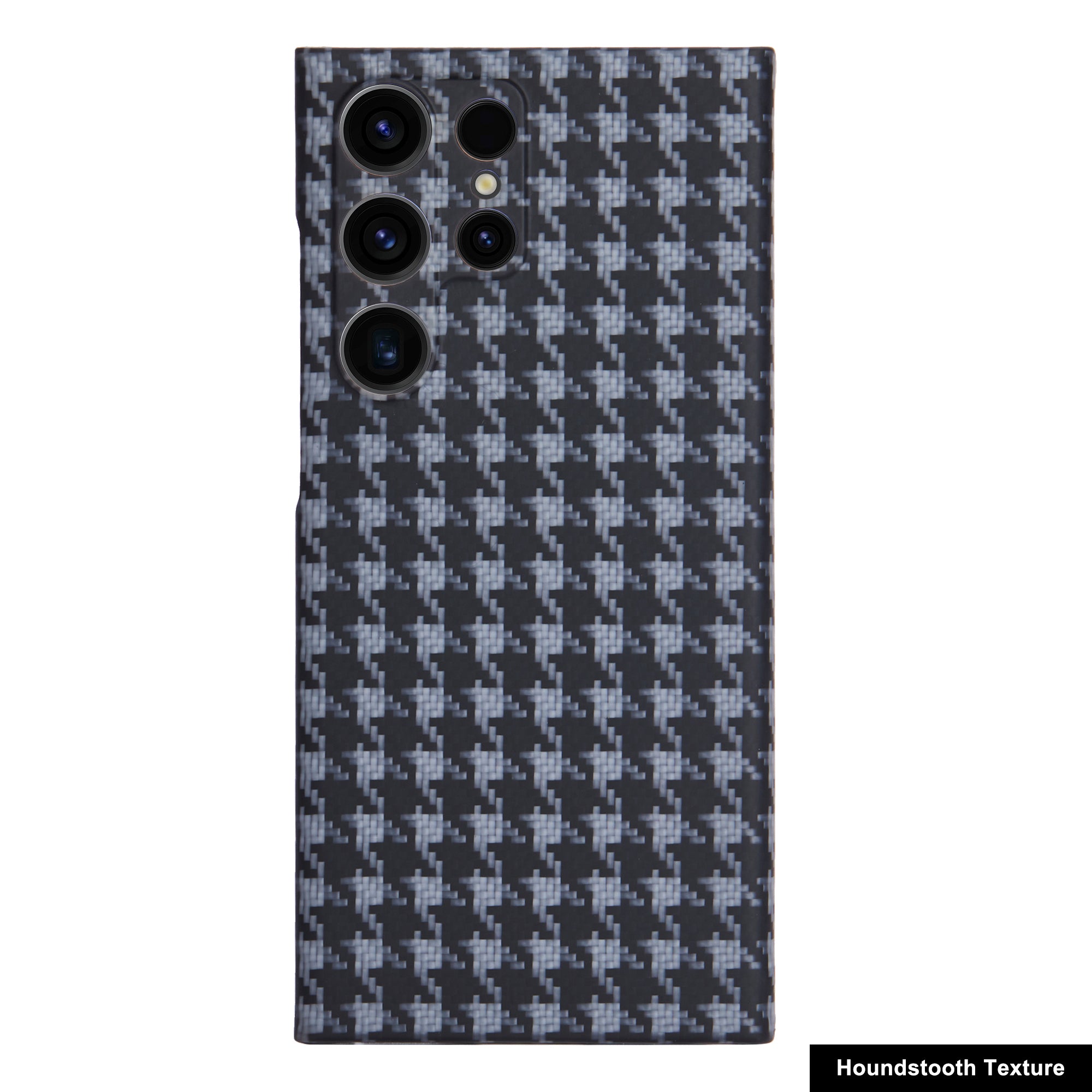 Cell Phone Cover for Samsung Galaxy S22 Ultra 5G Aramid Fiber Phone Case Houndstooth Texture Shell