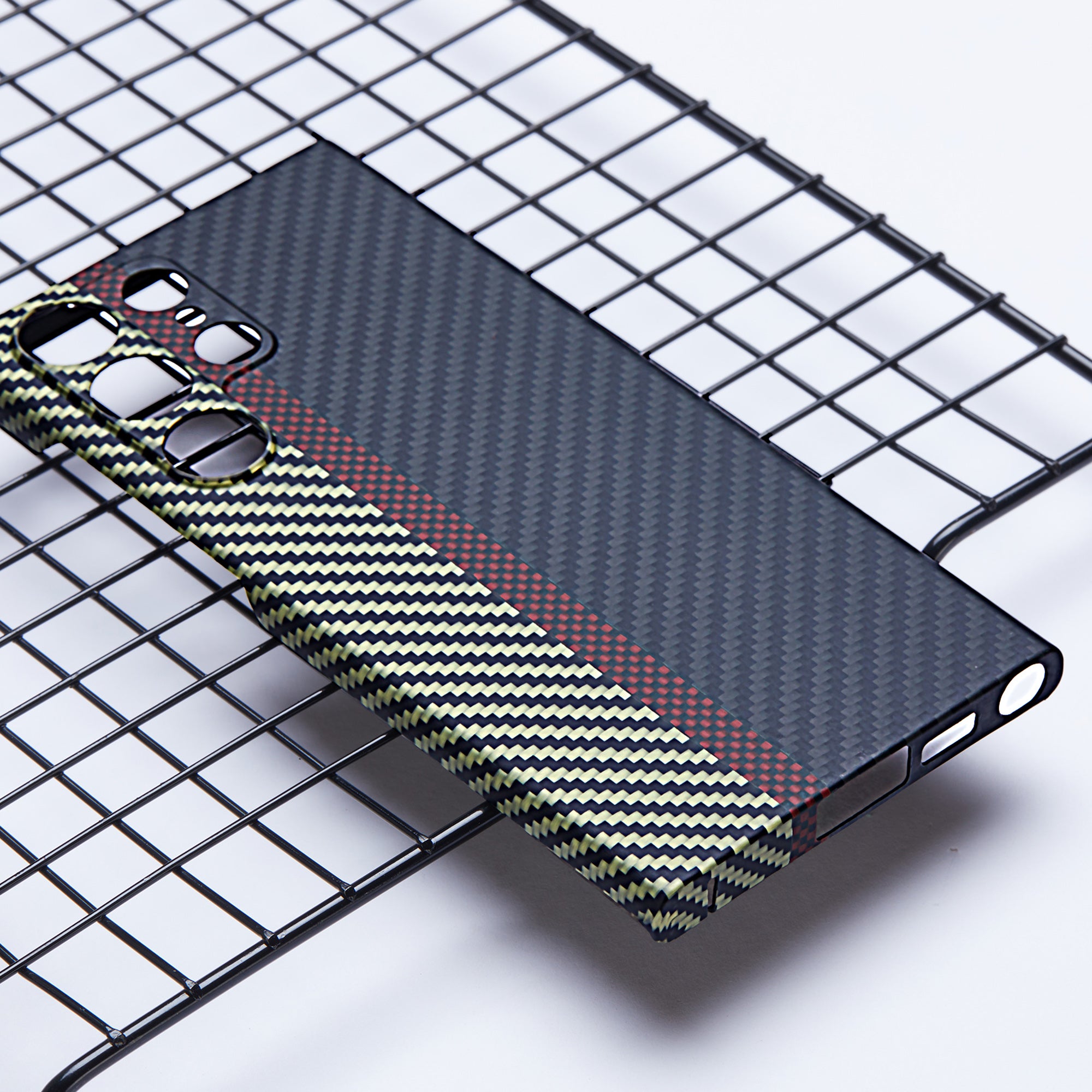 For Samsung Galaxy S22 Ultra 5G Cell Phone Case Aramid Fiber 1500D Texture 3-Color Phone Cover