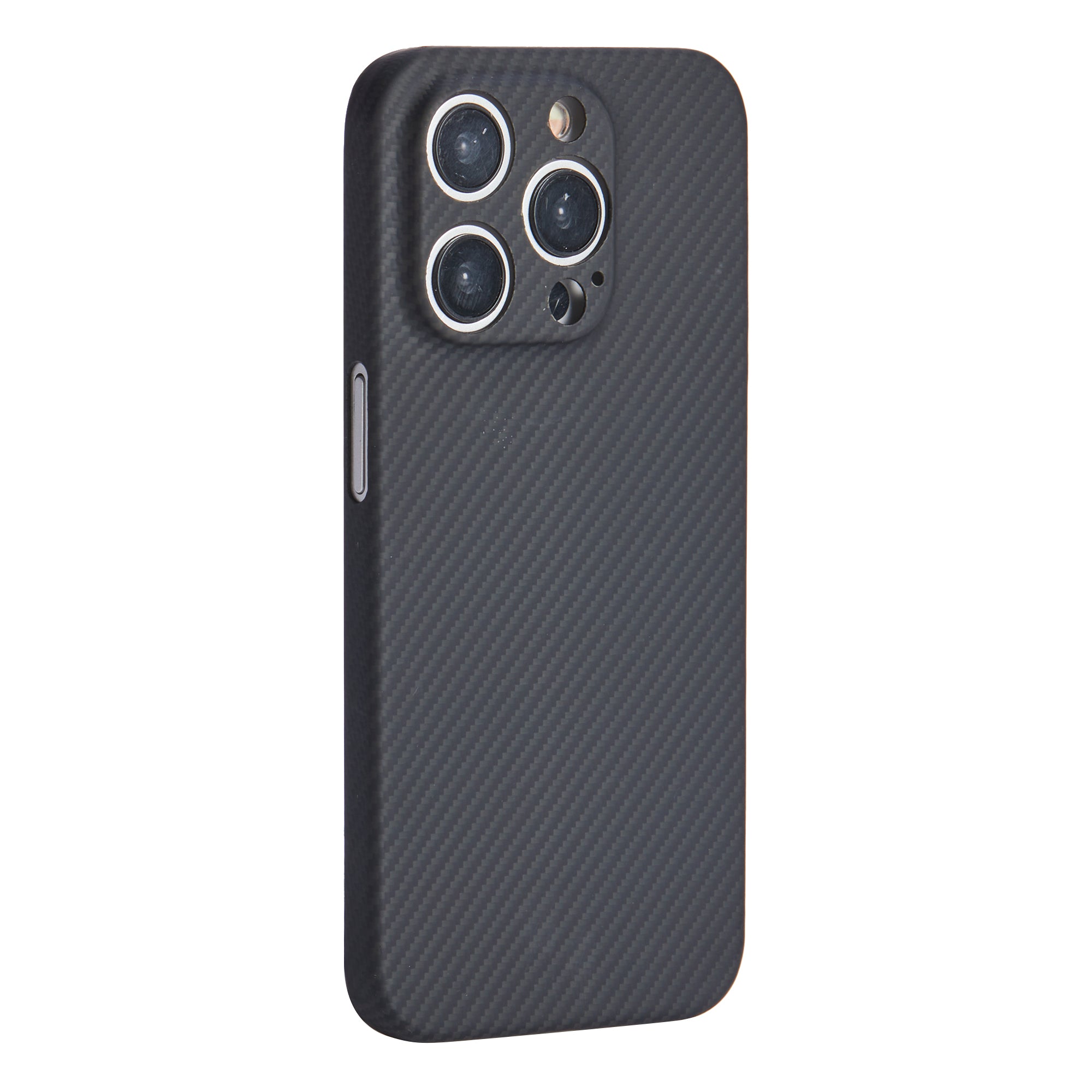 For iPhone 14 Pro Max Cell Phone Cases 600D Fine Texture Aramid Fiber Cover (Precise Lens Hole) - Black