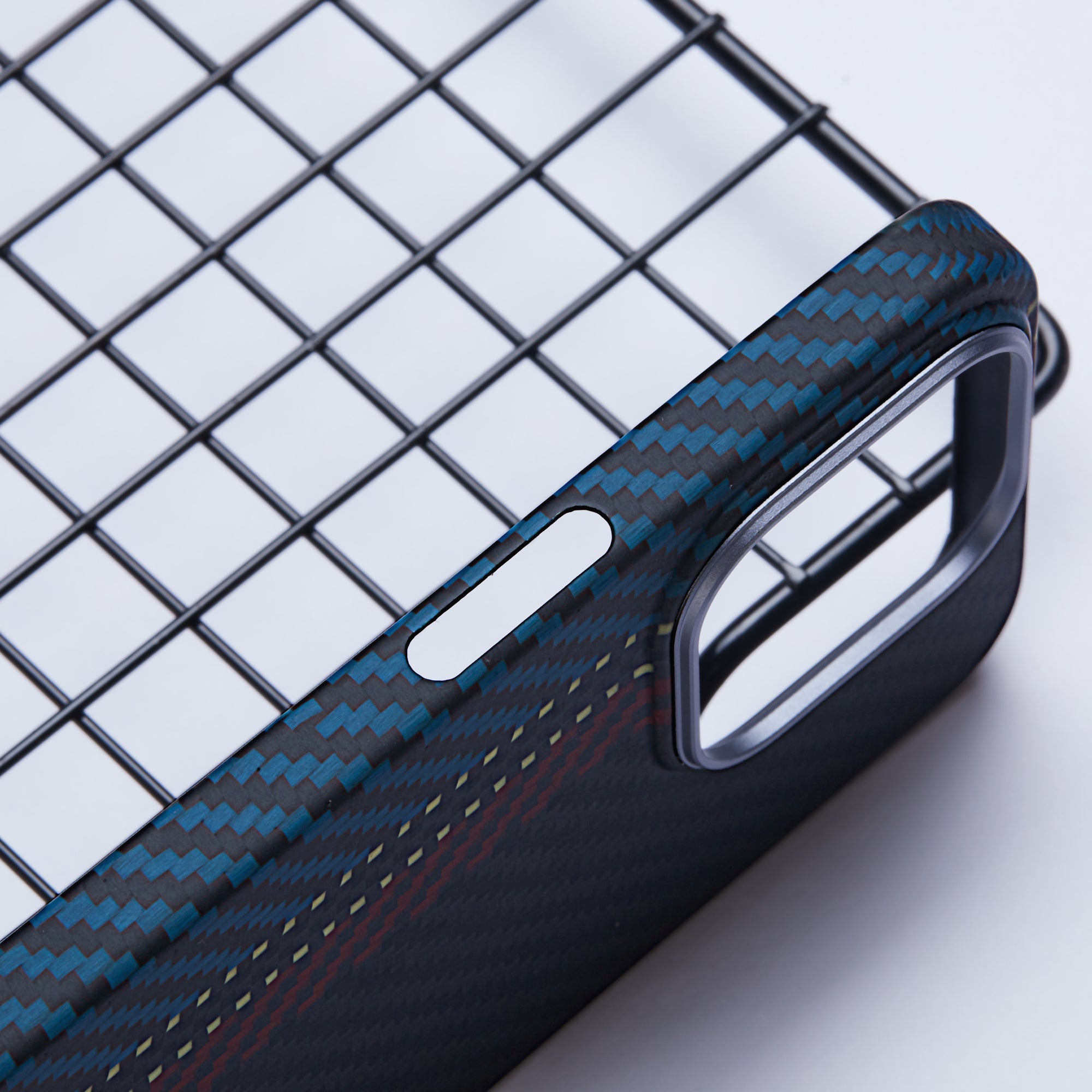 For iPhone 15 Pro Max Slim Case Large Lens Cutout 1500D Texture Aramid Fiber Phone Shell