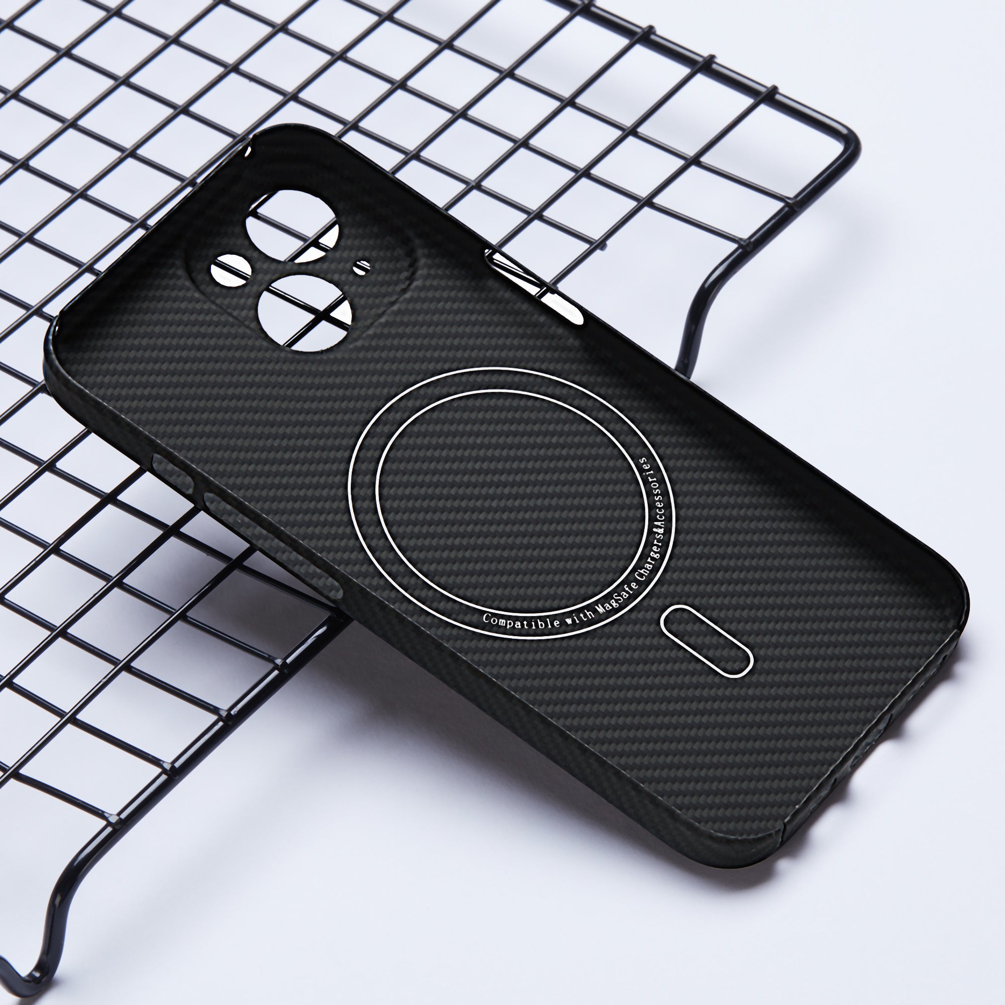 Compatible with MagSafe for iPhone 15 Plus Aramid Fiber Case 600D Fine Texture Phone Cover (Precise Lens Hole)