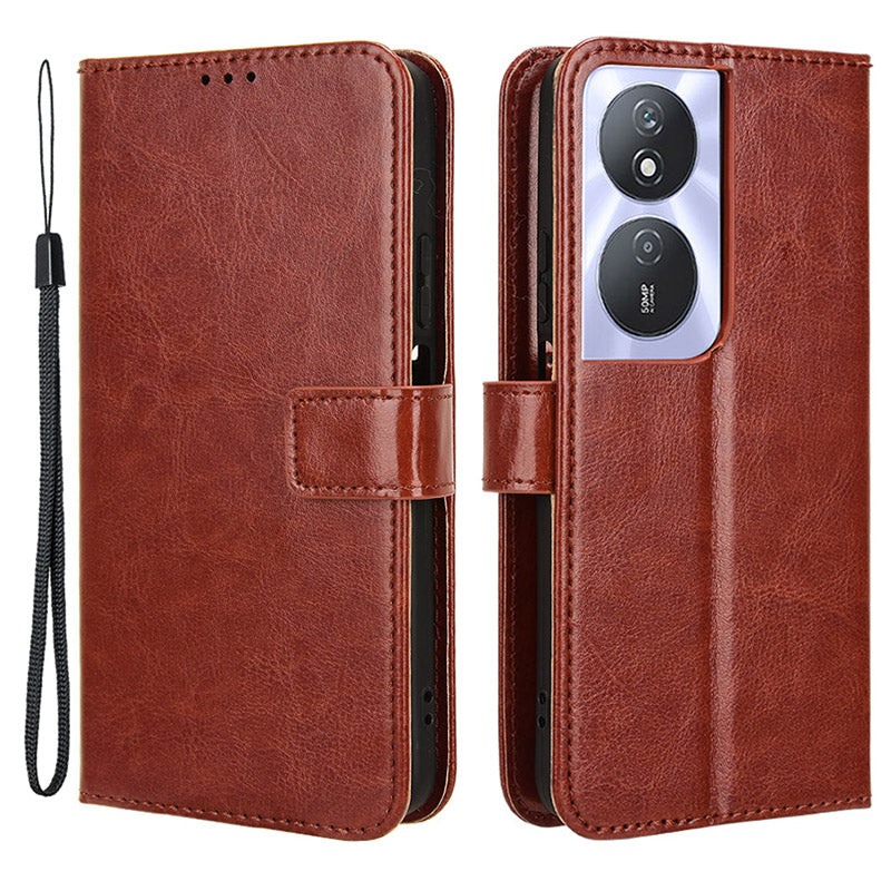 For Honor Play 50 Plus 5G / Play 8T 5G / X7b 4G / X7b 5G / 90 Smart Case Crazy Horse Texture Leather Wallet Stand Phone Cover - Brown