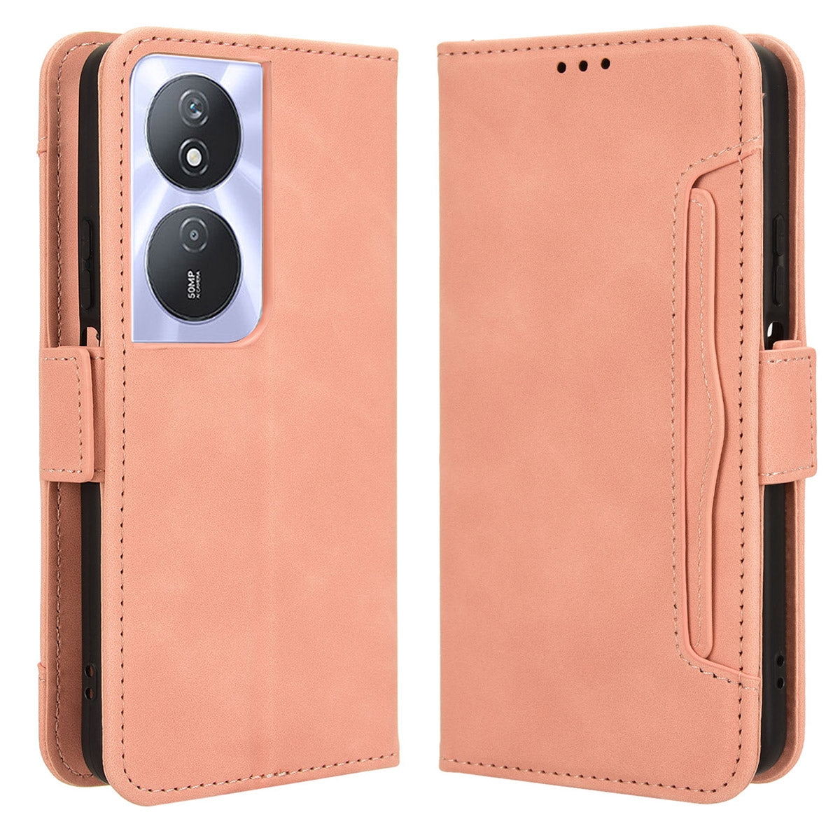 For Honor Play 50 Plus 5G / Play 8T 5G / X7b 4G / X7b 5G / 90 Smart Wallet Case Viewing Stand Card Holder Phone Cover - Blue