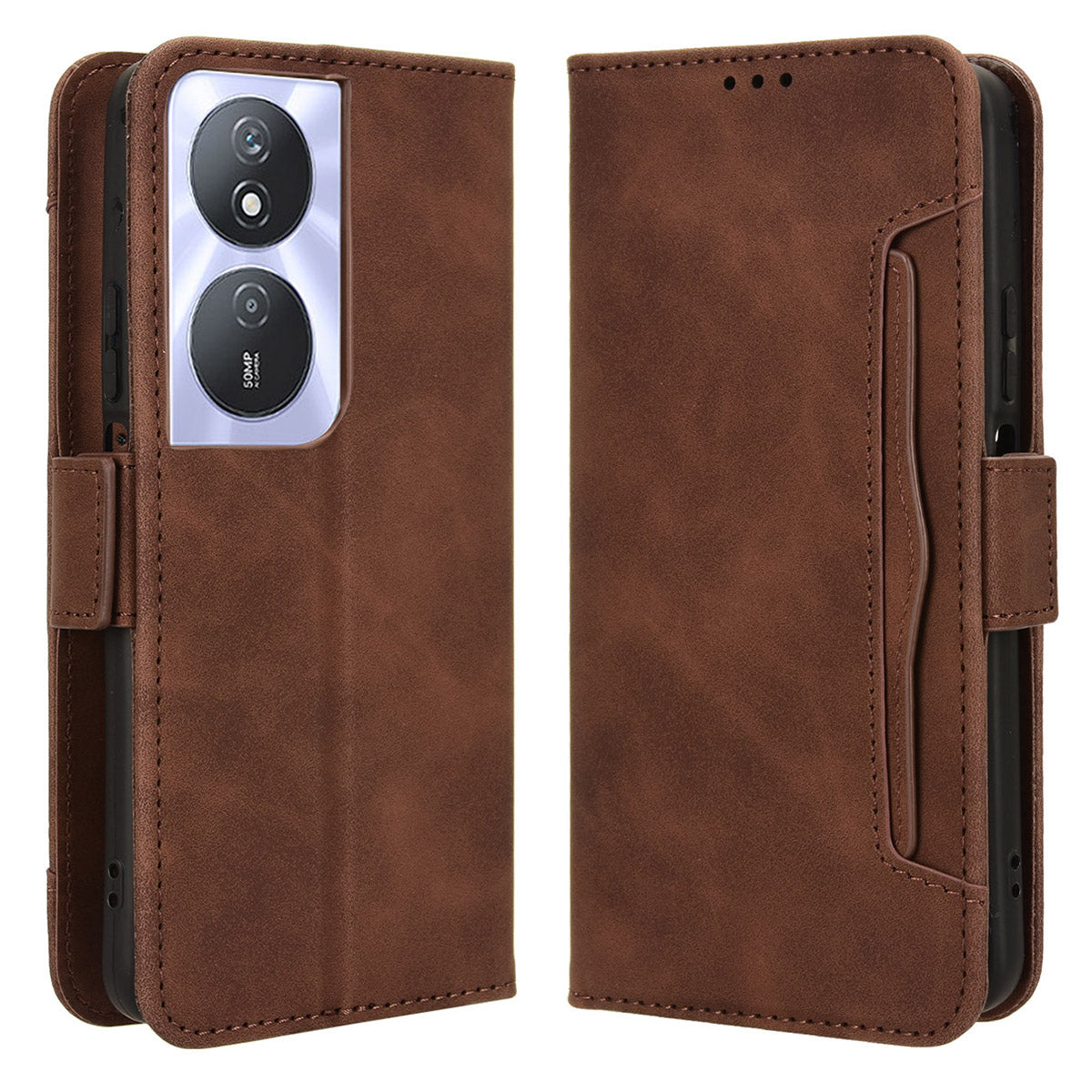 For Honor Play 50 Plus 5G / Play 8T 5G / X7b 4G / X7b 5G / 90 Smart Wallet Case Viewing Stand Card Holder Phone Cover - Blue