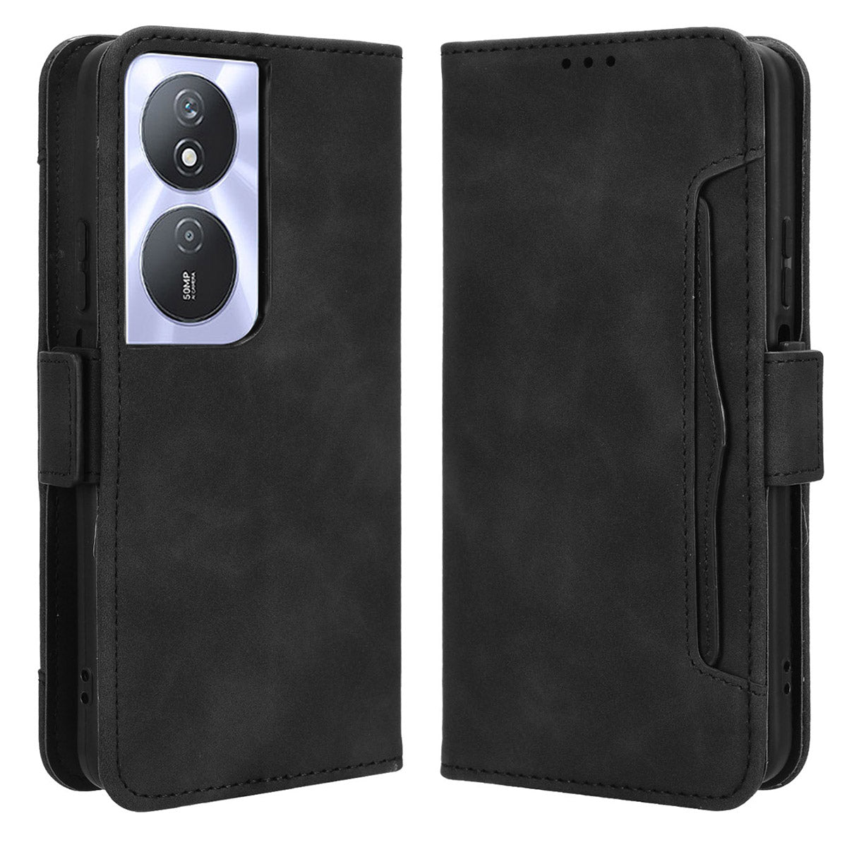 For Honor Play 50 Plus 5G / Play 8T 5G / X7b 4G / X7b 5G / 90 Smart Wallet Case Viewing Stand Card Holder Phone Cover - Blue