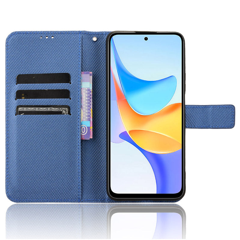 For Honor Play 50 Plus 5G / Play 8T 5G / X7b 4G / X7b 5G / 90 Smart Case Diamond Texture Leather Phone Cover with Wallet - Blue