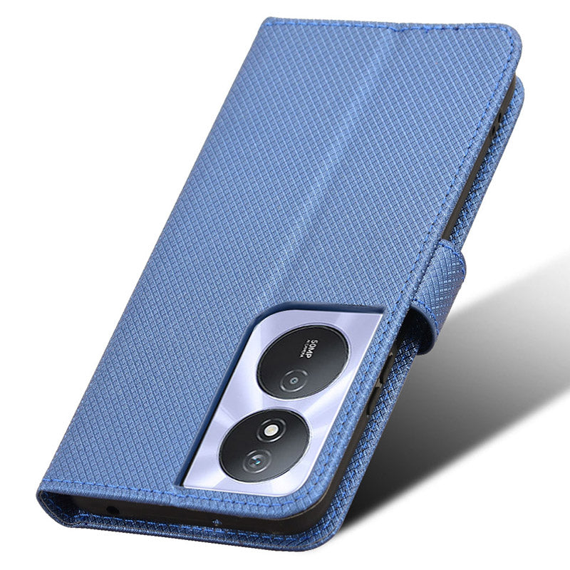 For Honor Play 50 Plus 5G / Play 8T 5G / X7b 4G / X7b 5G / 90 Smart Case Diamond Texture Leather Phone Cover with Wallet - Blue