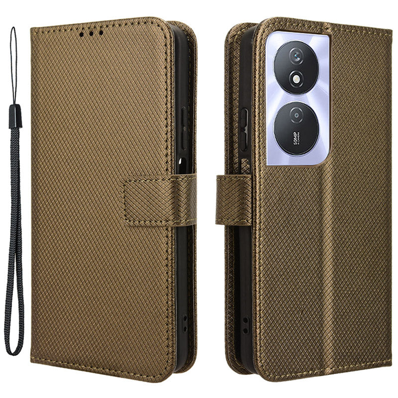 For Honor Play 50 Plus 5G / Play 8T 5G / X7b 4G / X7b 5G / 90 Smart Case Diamond Texture Leather Phone Cover with Wallet - Blue