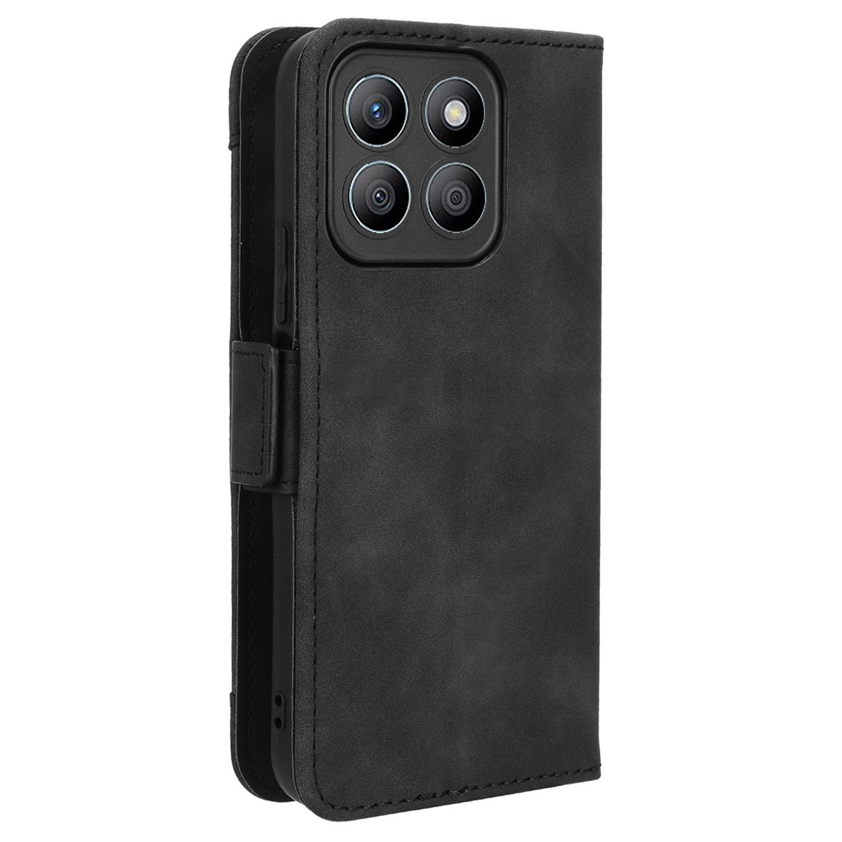 For Honor X8b 4G PU Leather Phone Case Stand Mobile Cover with Multiple Card Slots - Black