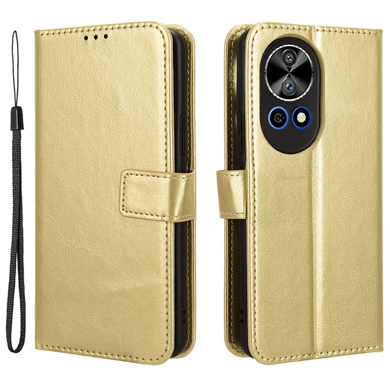For Huawei nova 12 5G Cell Phone Case Magnetic Clasp Leather Wallet Support Stand Anti-fall Cover - Black