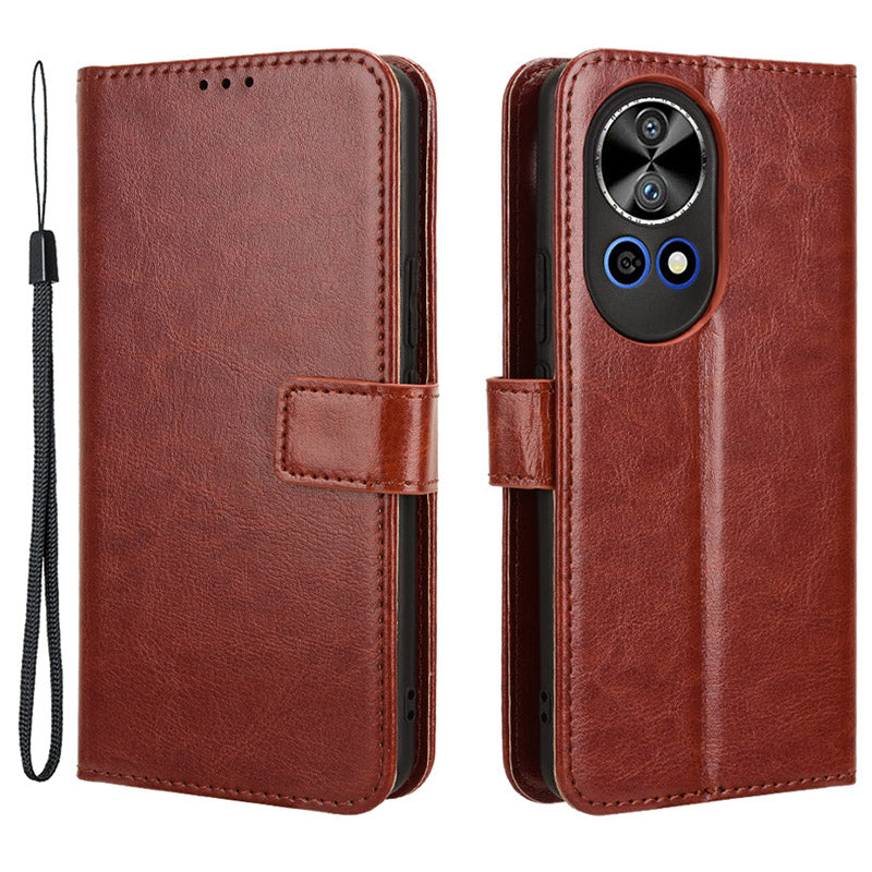 For Huawei nova 12 5G Cell Phone Case Magnetic Clasp Leather Wallet Support Stand Anti-fall Cover - Black