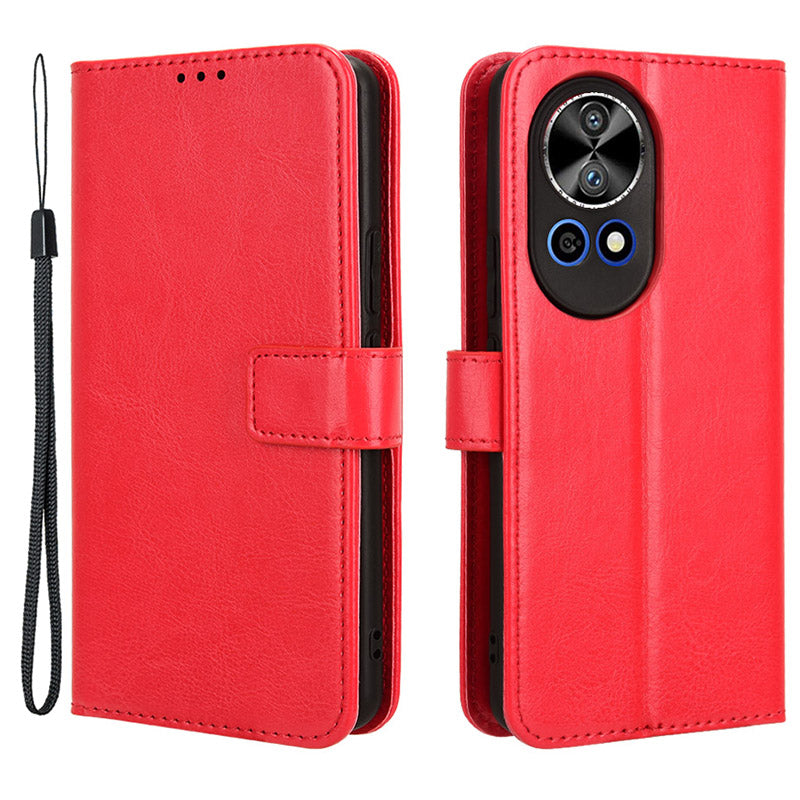 For Huawei nova 12 5G Cell Phone Case Magnetic Clasp Leather Wallet Support Stand Anti-fall Cover - Black