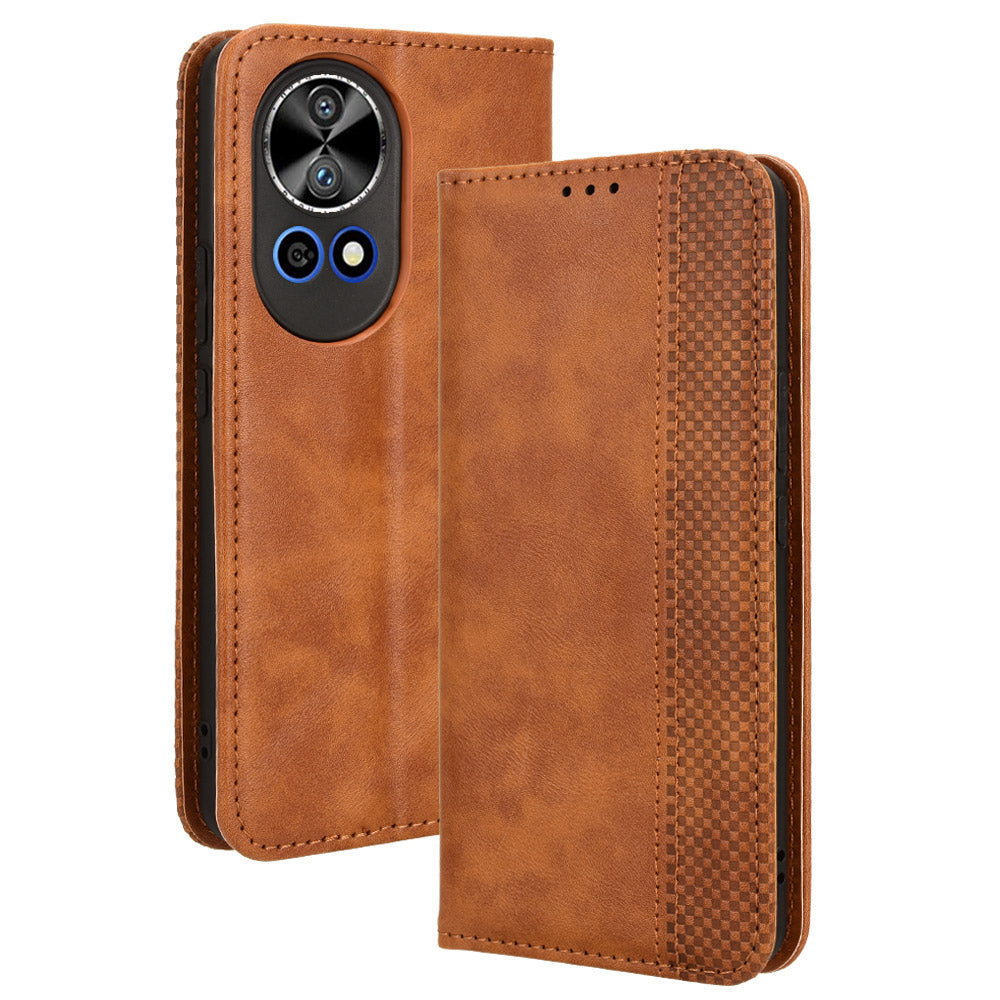 For Huawei nova 12 5G Cell Phone Case Shockproof Magnetic Closing PU Leather Stand Wallet Cover - Black