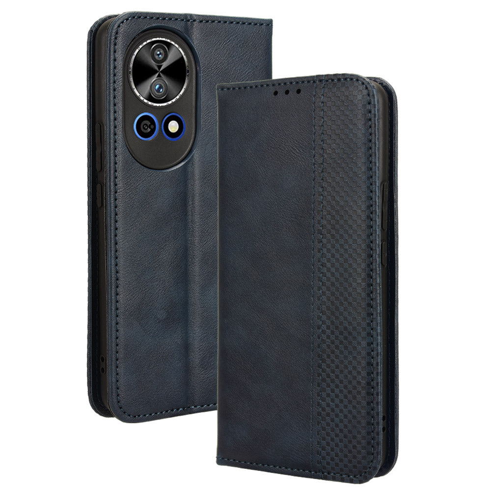 For Huawei nova 12 5G Cell Phone Case Shockproof Magnetic Closing PU Leather Stand Wallet Cover - Black