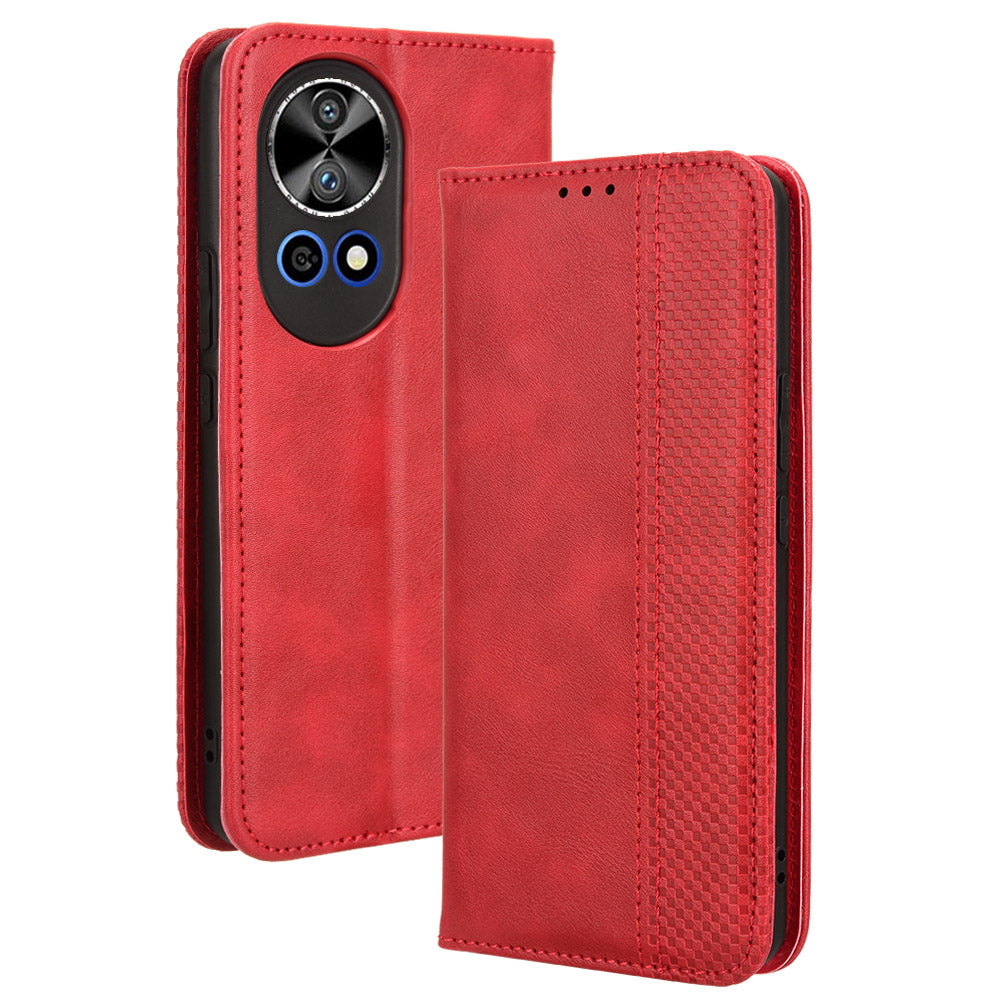 For Huawei nova 12 5G Cell Phone Case Shockproof Magnetic Closing PU Leather Stand Wallet Cover - Black