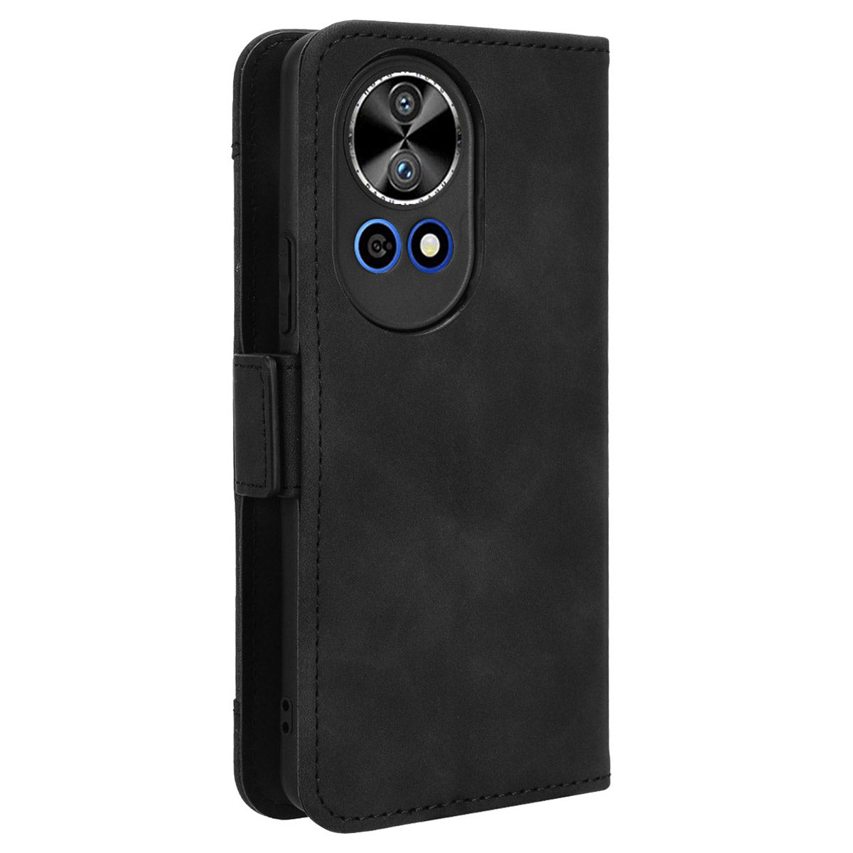 For Huawei nova 12 5G Case Anti-Scratch PU Leather Phone Shell Stand Multiple Card Slots Cover - Black