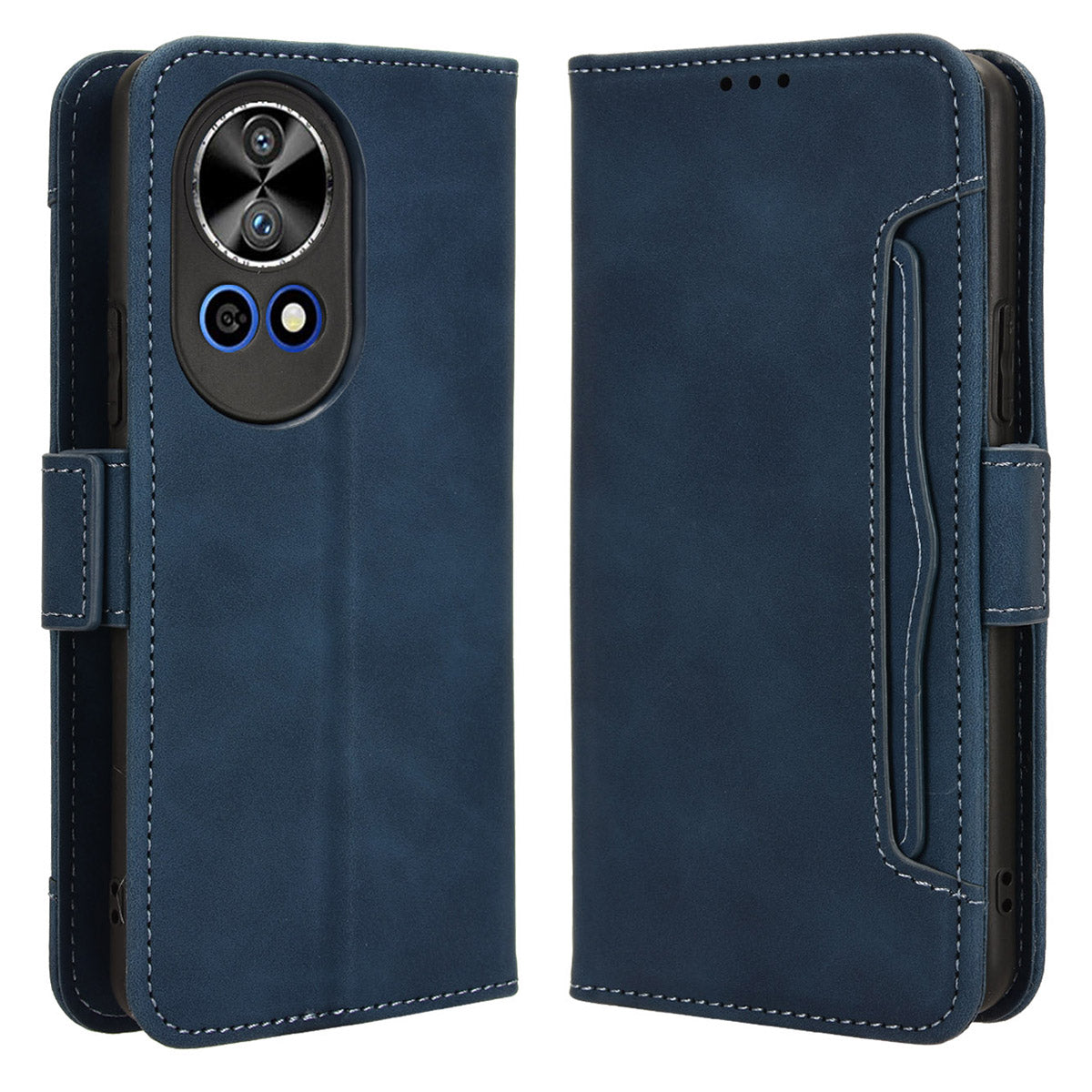 For Huawei nova 12 5G Case Anti-Scratch PU Leather Phone Shell Stand Multiple Card Slots Cover - Black