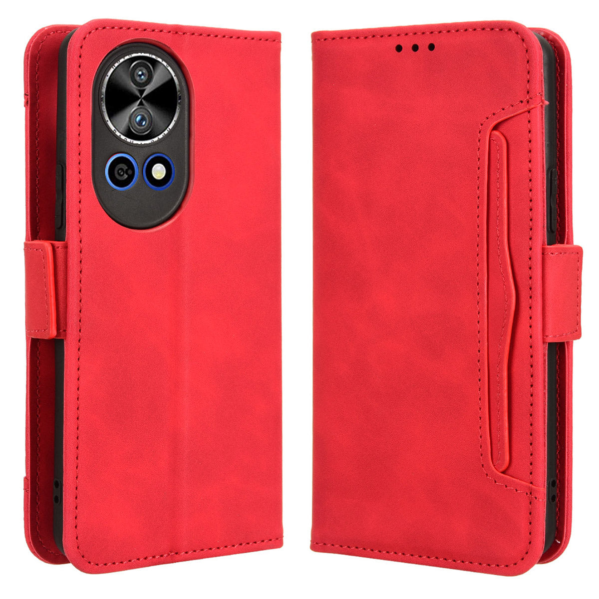 For Huawei nova 12 5G Case Anti-Scratch PU Leather Phone Shell Stand Multiple Card Slots Cover - Black