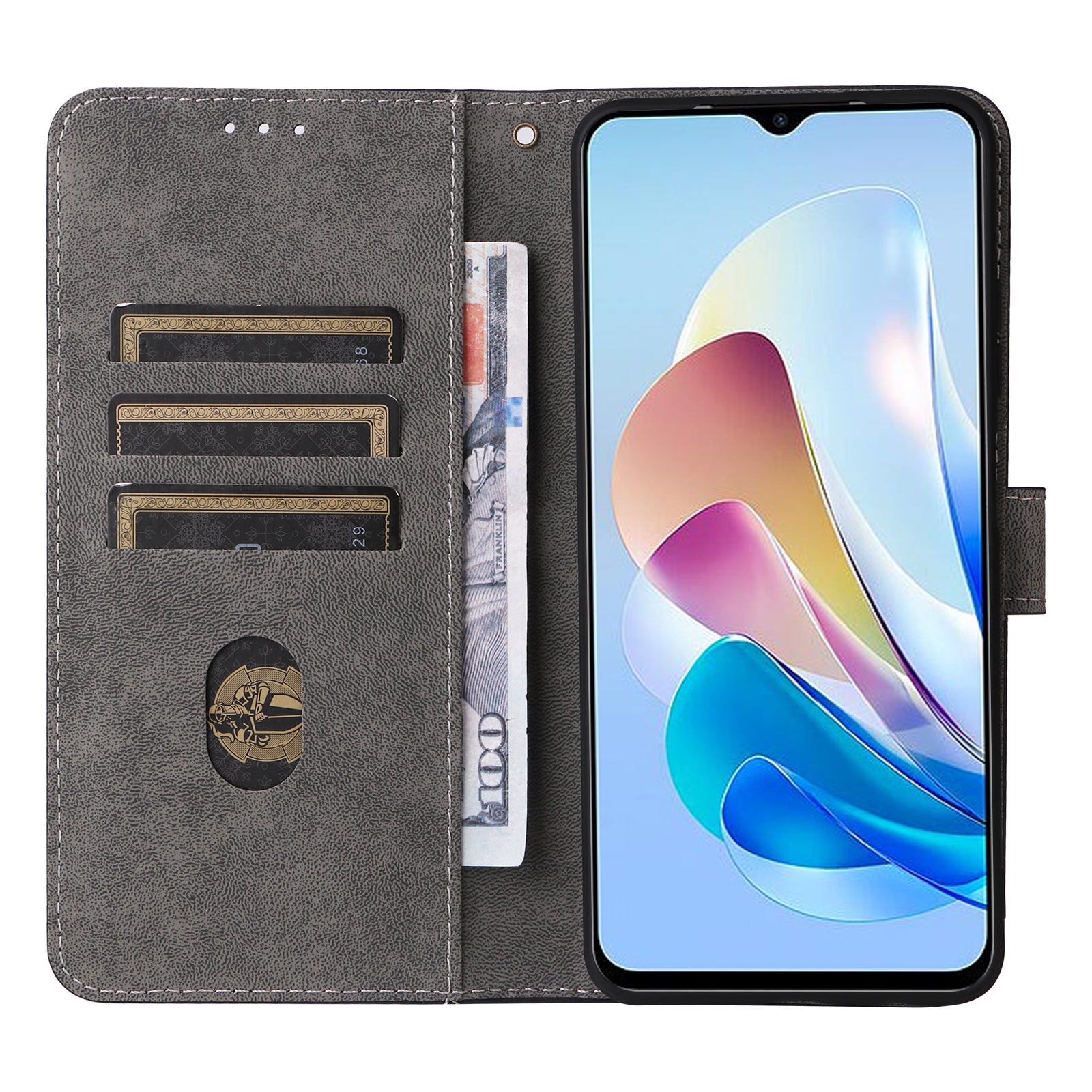 For ZTE Blade V41 Vita 5G / Axon 40 Lite / Blade V40 Design / V50 Design 5G / nubia Neo 5G Leather Case Phone Cover RFID Blocking - Black