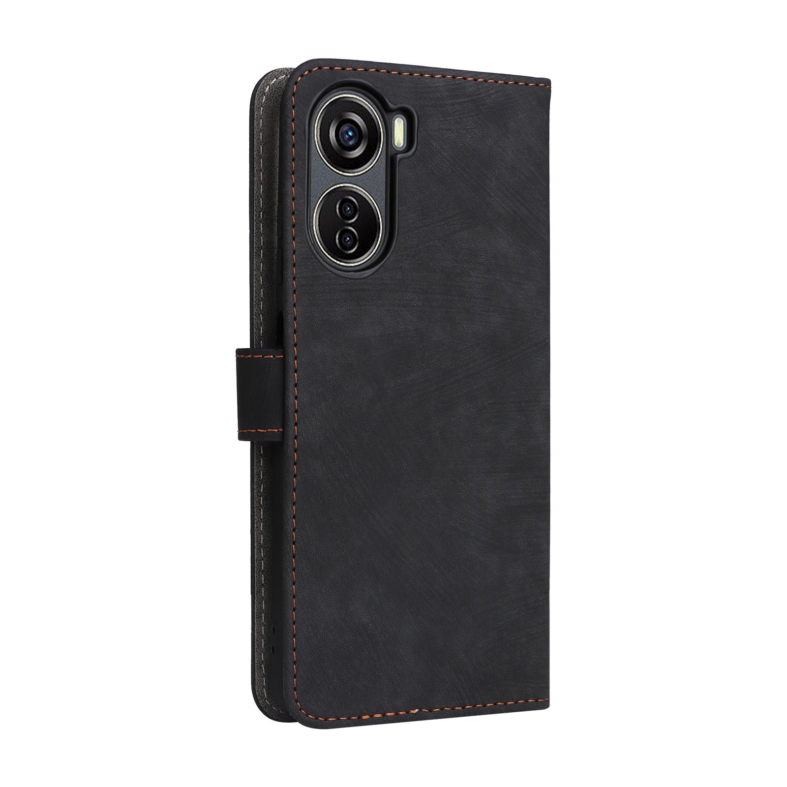 For ZTE Blade V41 Vita 5G / Axon 40 Lite / Blade V40 Design / V50 Design 5G / nubia Neo 5G Leather Case Phone Cover RFID Blocking - Black