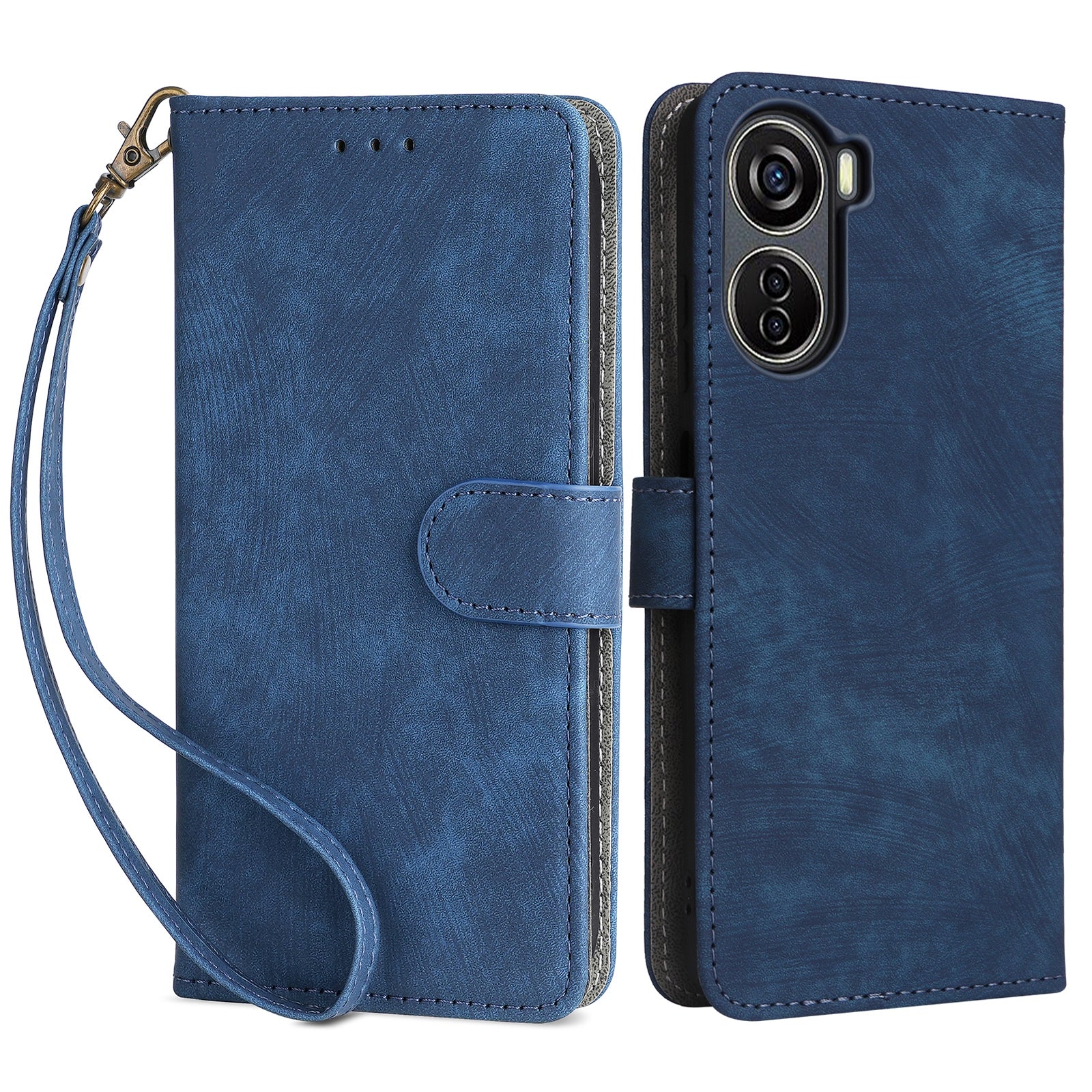 For ZTE Blade V41 Vita 5G / Axon 40 Lite / Blade V40 Design / V50 Design 5G / nubia Neo 5G Leather Case Phone Cover RFID Blocking - Black