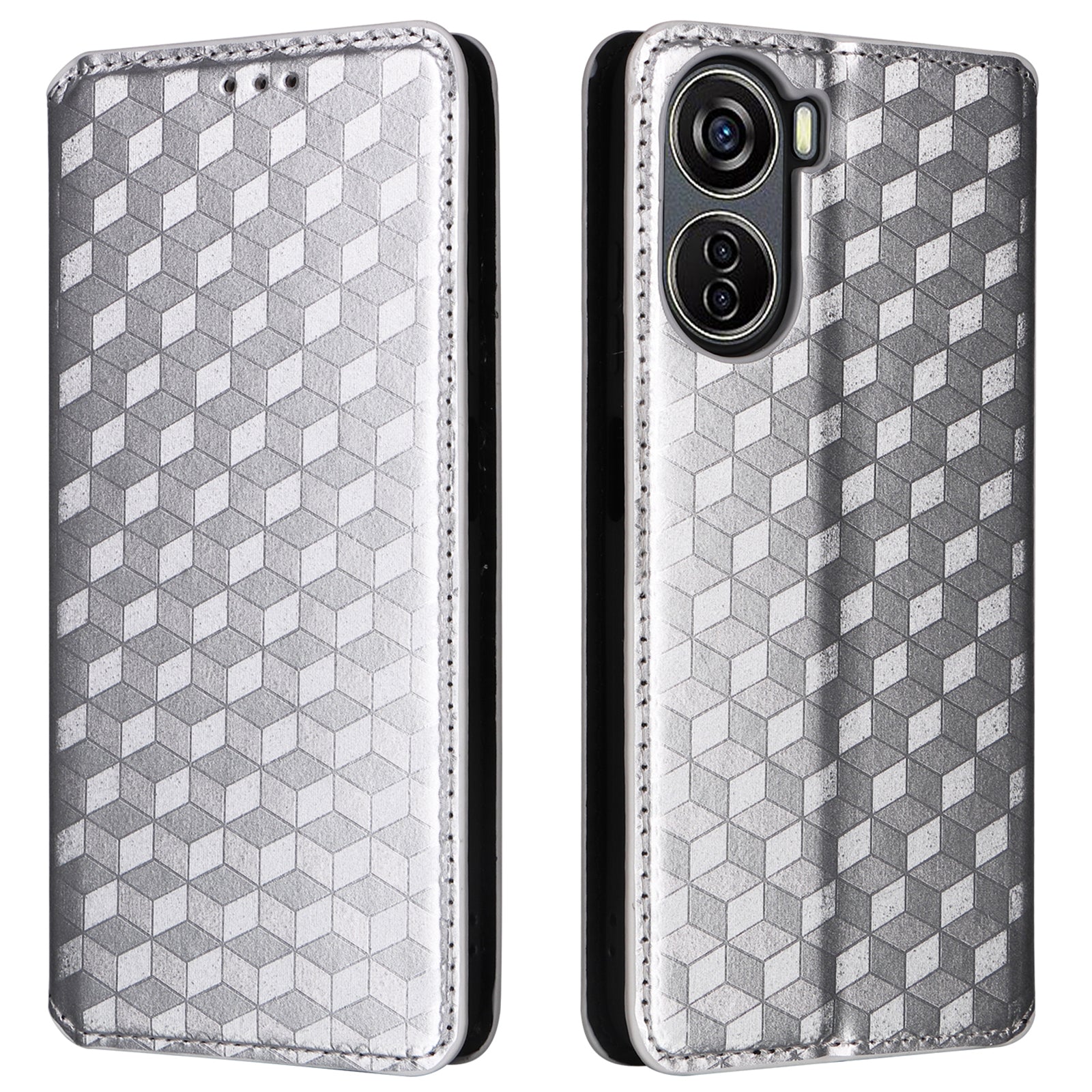 For ZTE Blade V41 Vita 5G / Axon 40 Lite / Blade V40 Design / Blade V50 Design 5G / nubia Neo 5G Case Stand Magnetic Phone Cover - Silver