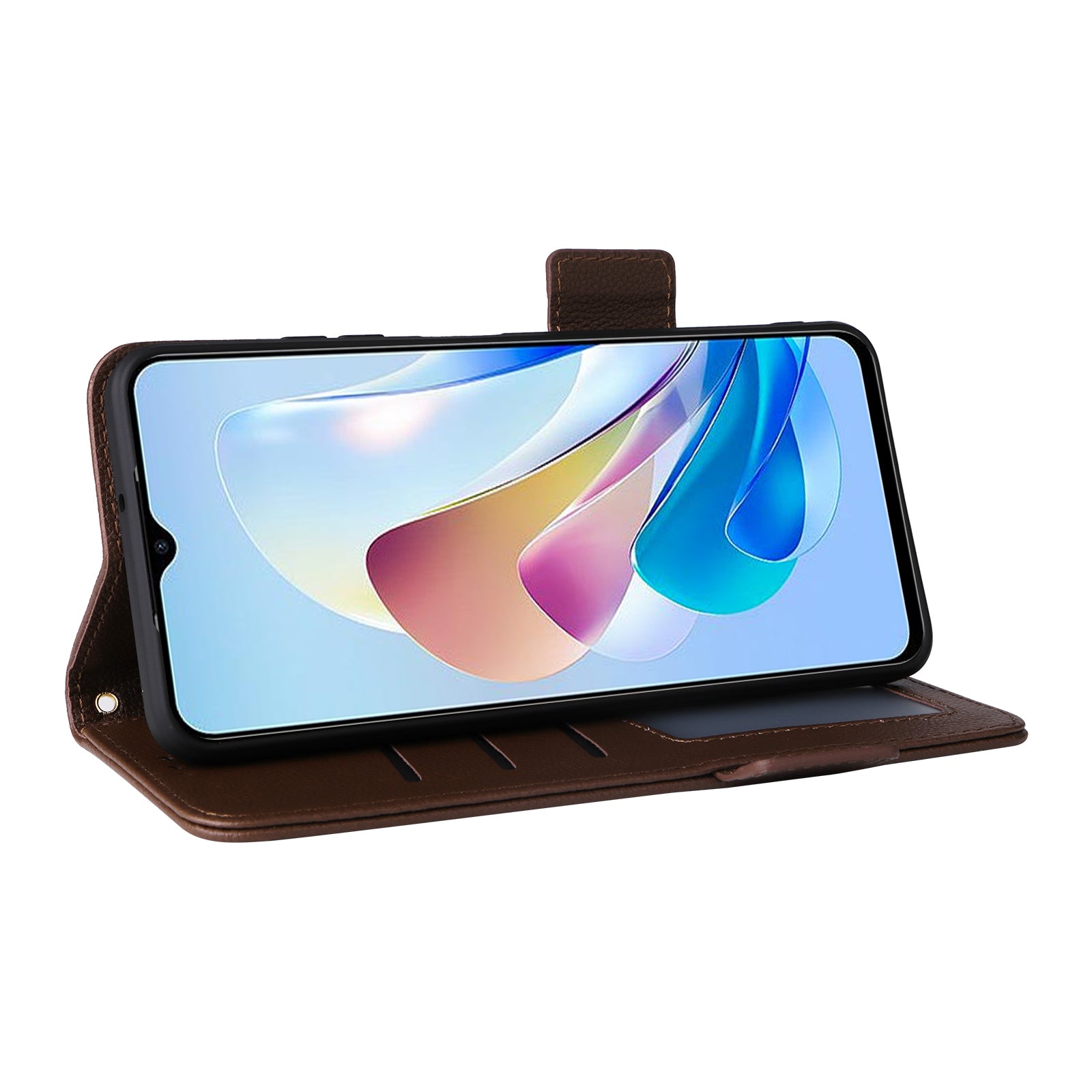 For ZTE Blade V41 Vita 5G / Axon 40 Lite / Blade V40 Design / V50 Design 5G / nubia Neo 5G Case Wallet Phone Cover Litchi Texture - Brown