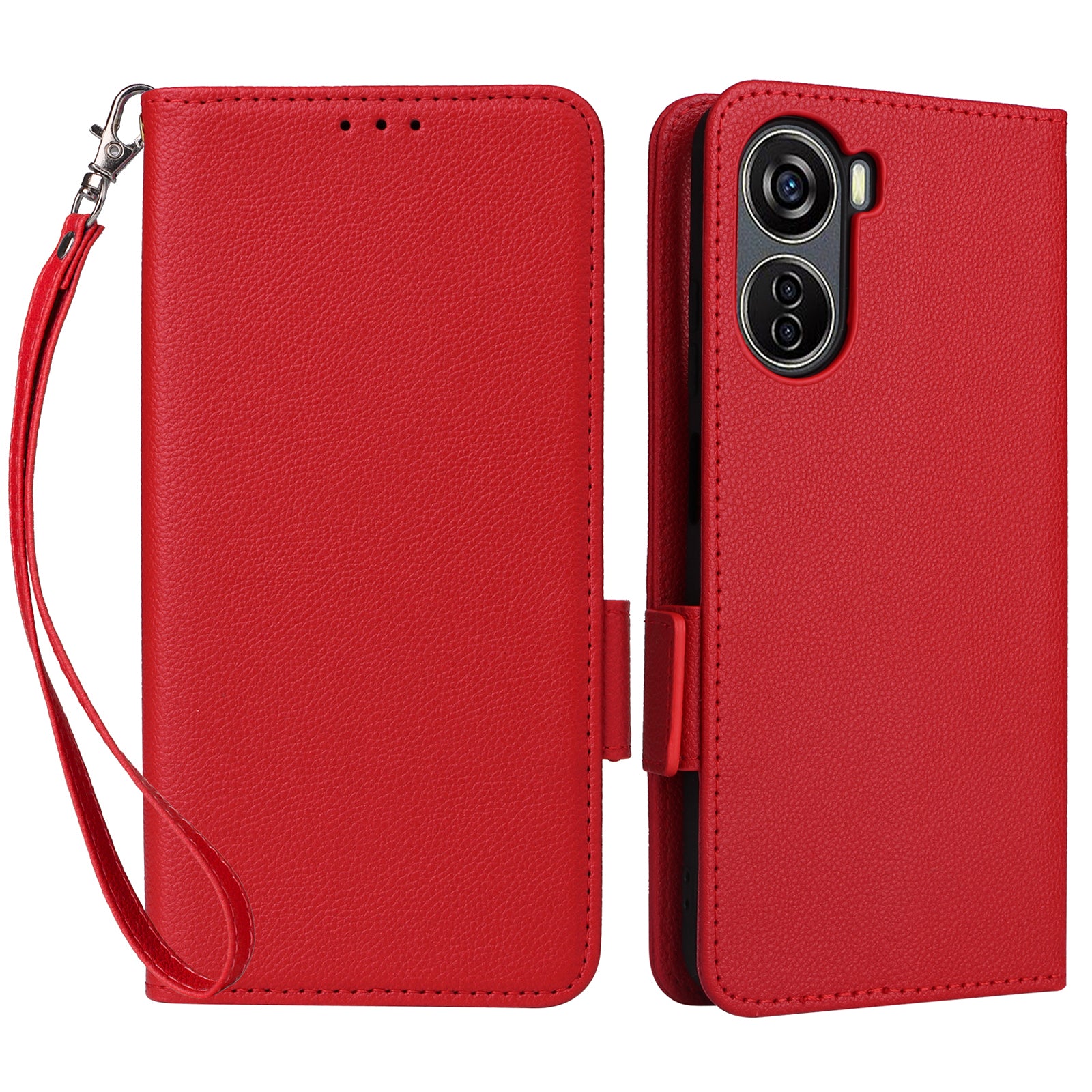 For ZTE Blade V41 Vita 5G / Axon 40 Lite / Blade V40 Design / V50 Design 5G / nubia Neo 5G Case Wallet Phone Cover Litchi Texture - Brown