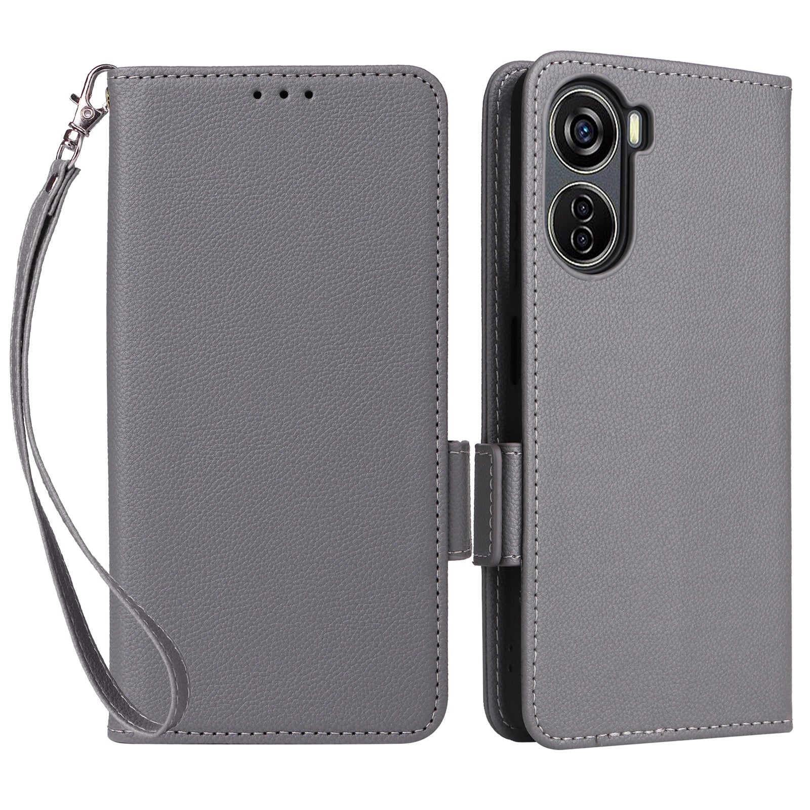 For ZTE Blade V41 Vita 5G / Axon 40 Lite / Blade V40 Design / V50 Design 5G / nubia Neo 5G Case Wallet Phone Cover Litchi Texture - Brown