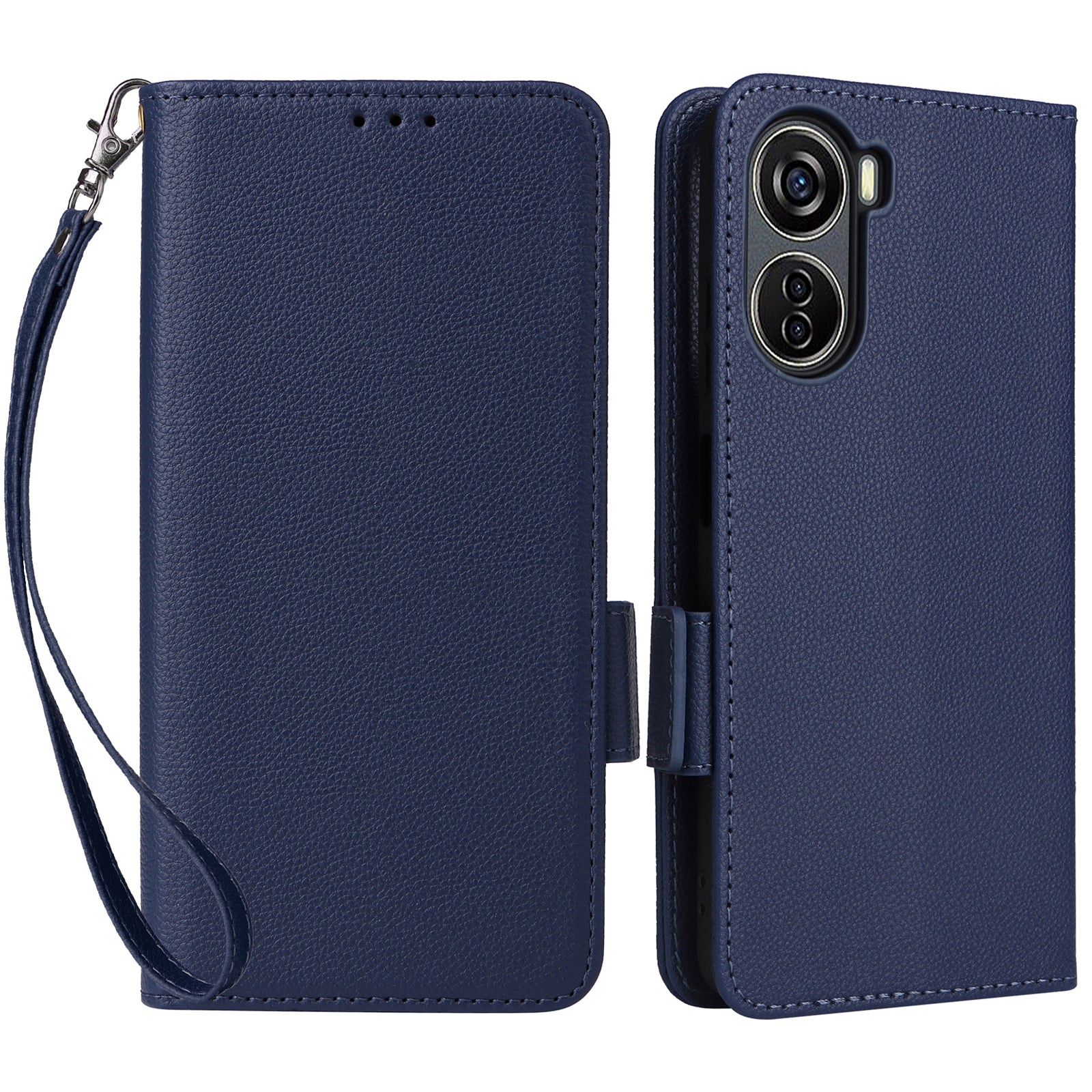 For ZTE Blade V41 Vita 5G / Axon 40 Lite / Blade V40 Design / V50 Design 5G / nubia Neo 5G Case Wallet Phone Cover Litchi Texture - Brown