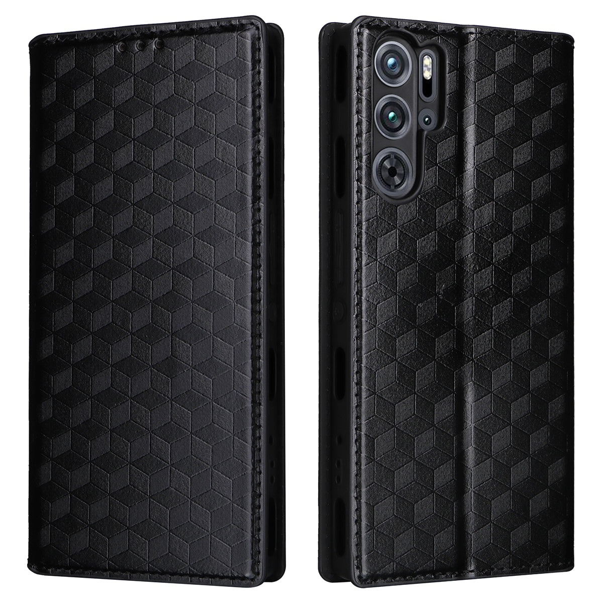 For ZTE nubia Red Magic 9 Pro+ 5G / Red Magic 9 Pro 5G Case Phone Stand Magnetic Phone Cover - Black