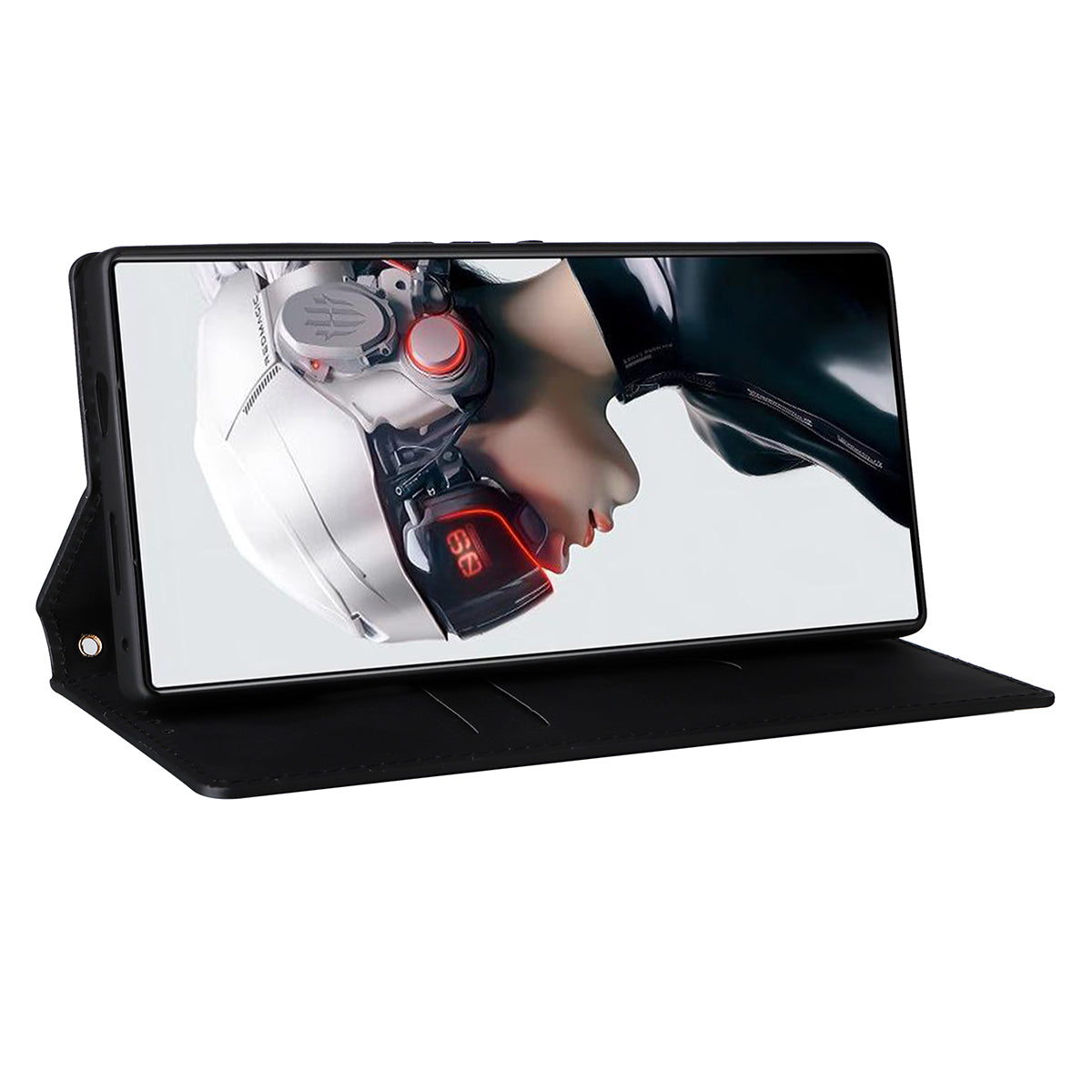 For ZTE nubia Red Magic 9 Pro+ 5G / Red Magic 9 Pro 5G Case Phone Stand Magnetic Phone Cover - Black