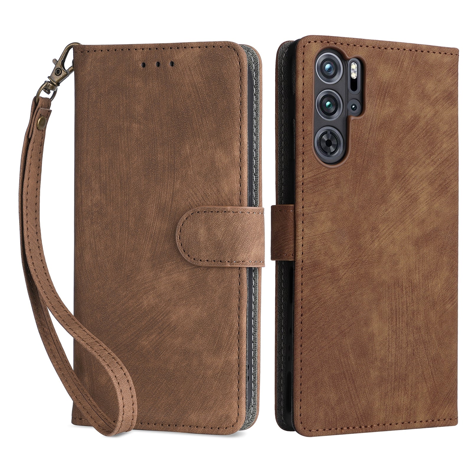For ZTE nubia Red Magic 9 Pro 5G  /  9 Pro+ 5G Case Leather RFID Blocking Phone Cover - Brown