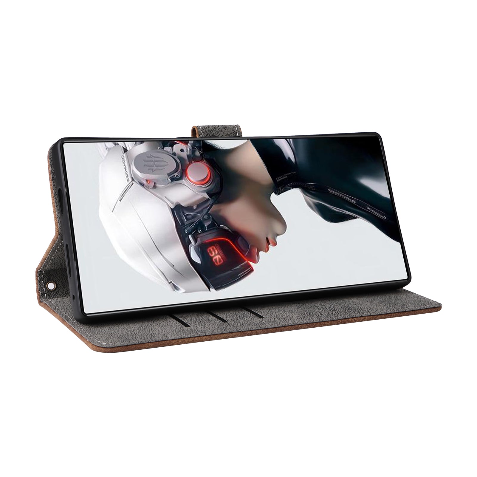 For ZTE nubia Red Magic 9 Pro 5G  /  9 Pro+ 5G Case Leather RFID Blocking Phone Cover - Brown